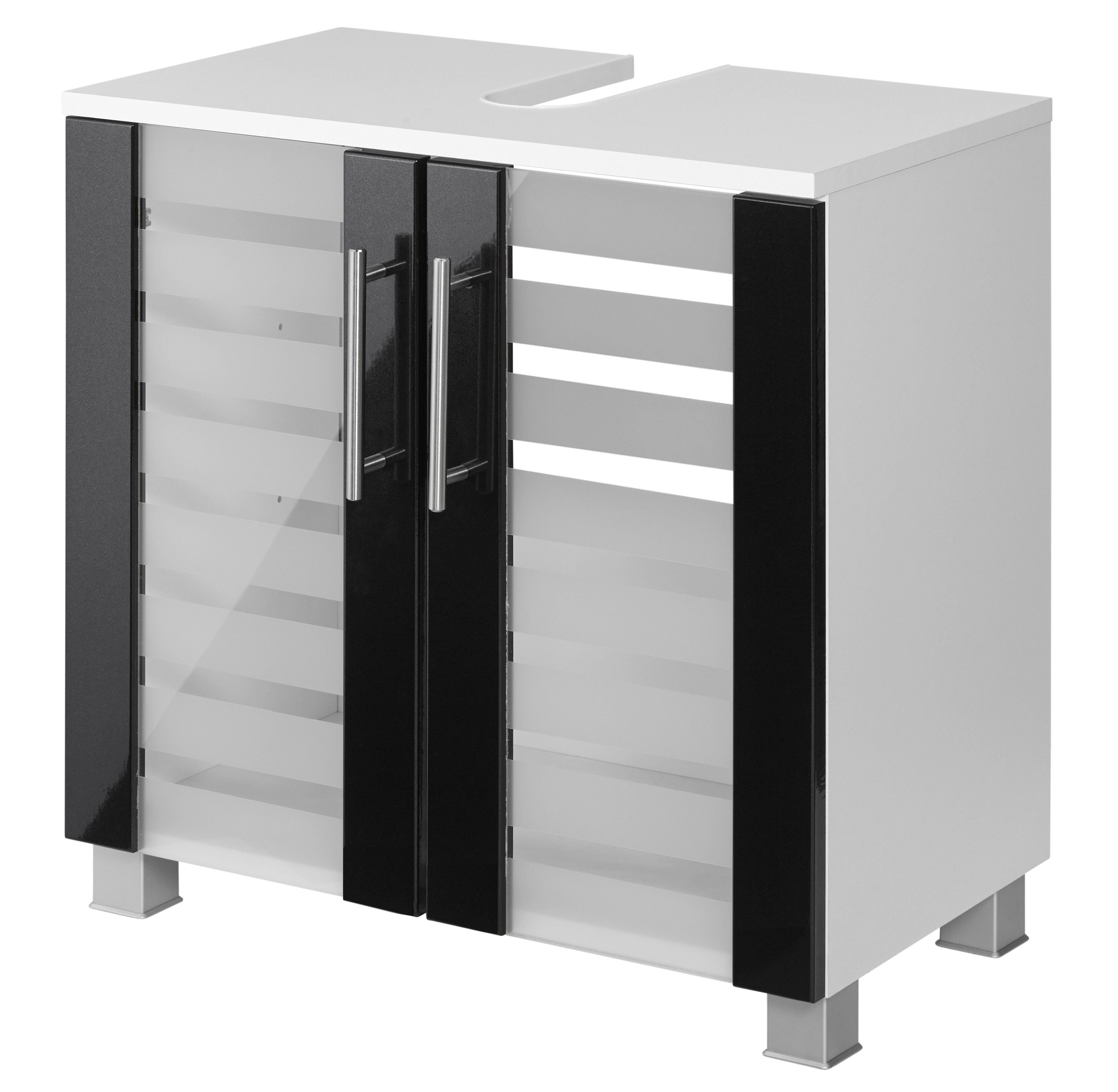 welltime Waschbeckenunterschrank Jaca Breite 60 cm, mit MDF Hochglanz-Fronten