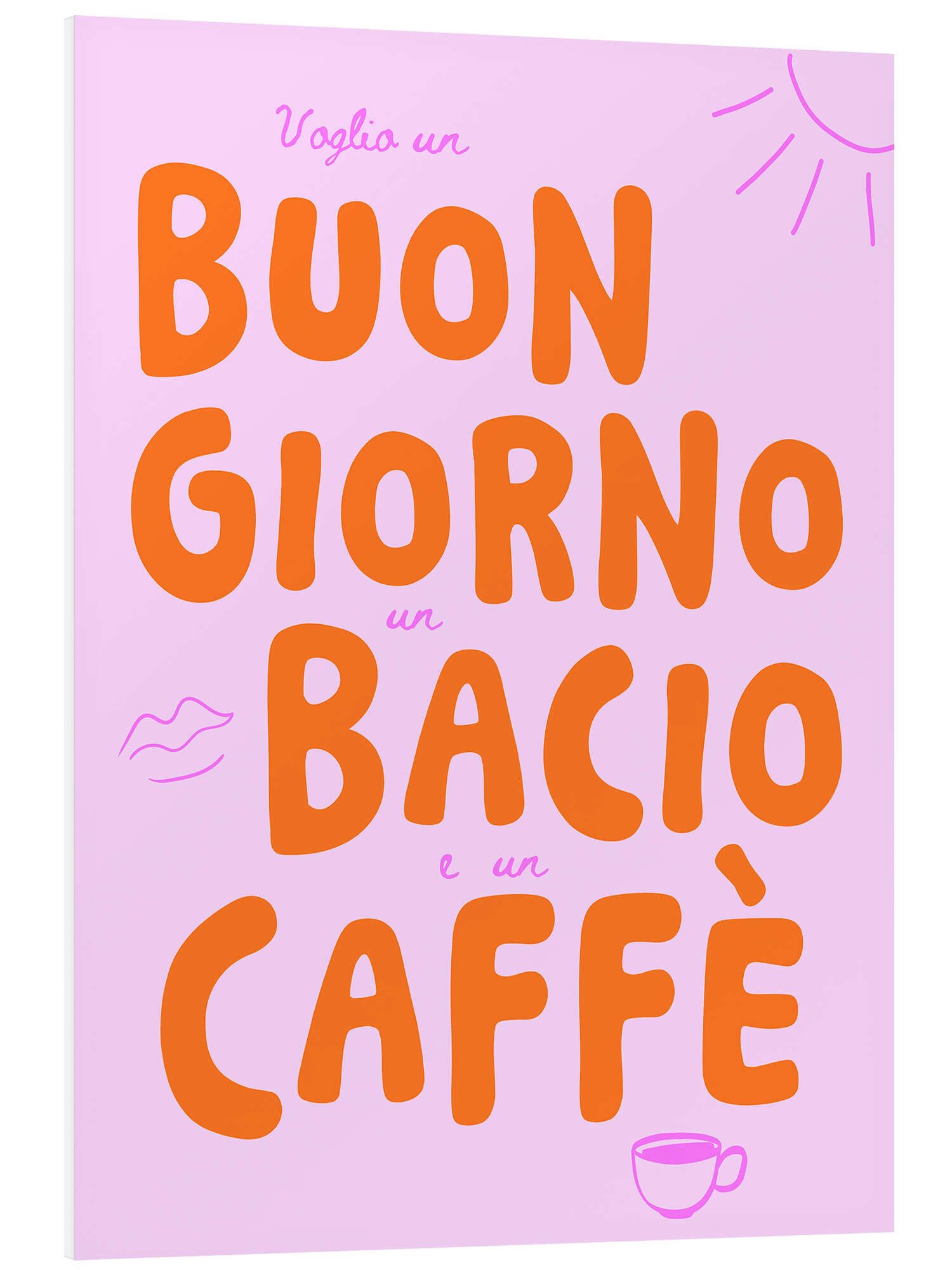 Posterlounge Wandbild Buongiorno, un bacio e un caffè, Ohkimiko, erhältlich als Poster, Leinwandbild, Wandsticker oder Acrylglasbild