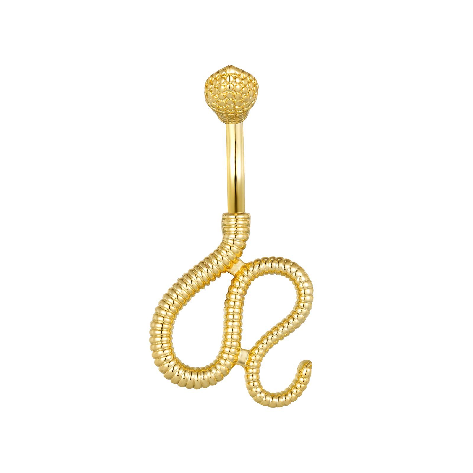 Karisma Schmuck Bauchnabelpiercing Edelstahl Bananabell Schlange Weiss Zirkonia HB448, Frauenschmuck