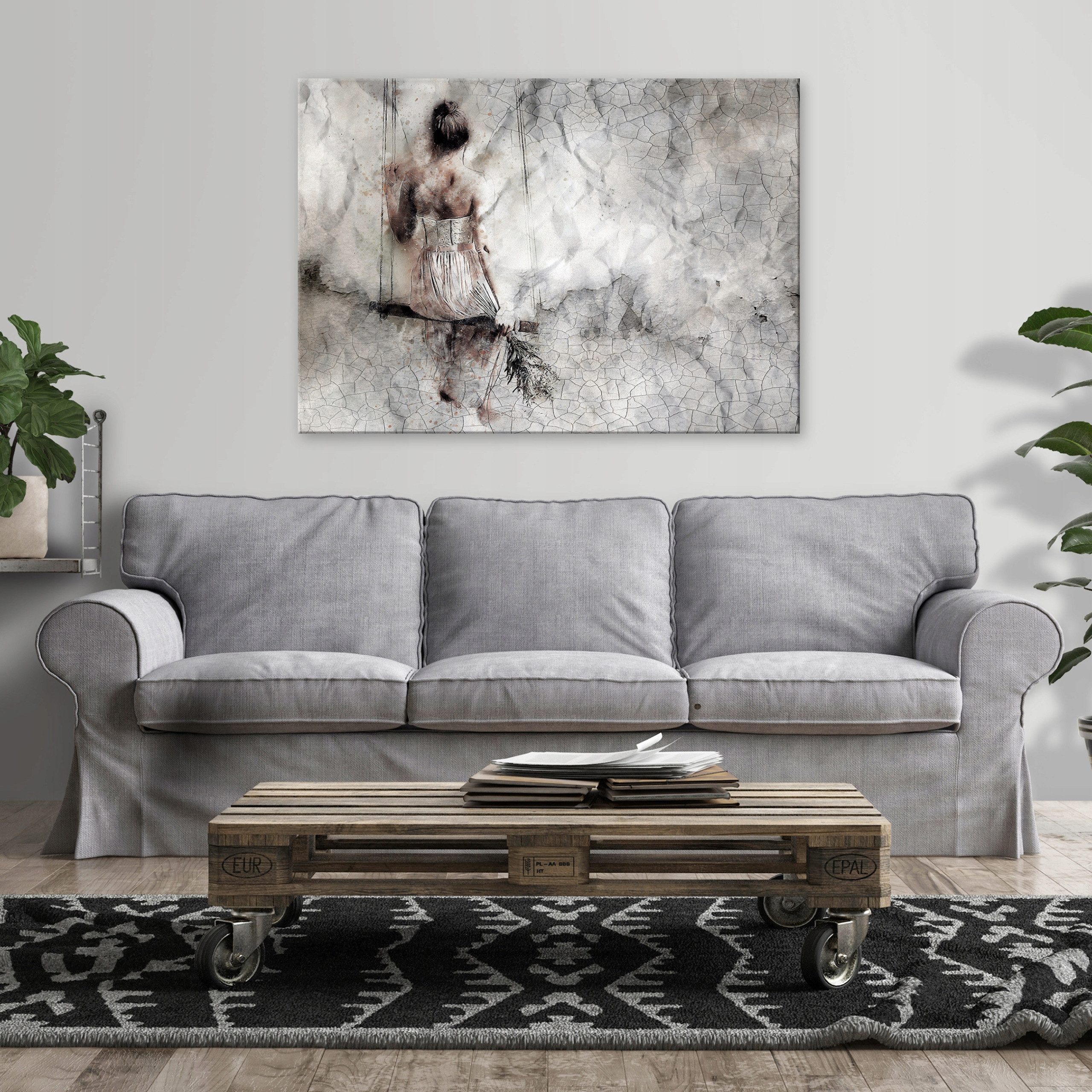 Wallarena Leinwandbild Frau Beton Abstrakt Modern Wandbilder Wand Deko XXL günstig online kaufen