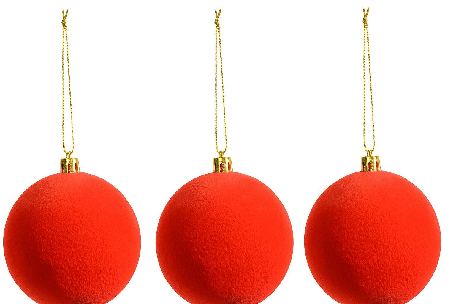 RIFFELMACHER & WEINBERGER Weihnachtsbaumkugel Samtkugeln 3er Set, 10cm Rot, günstig online kaufen