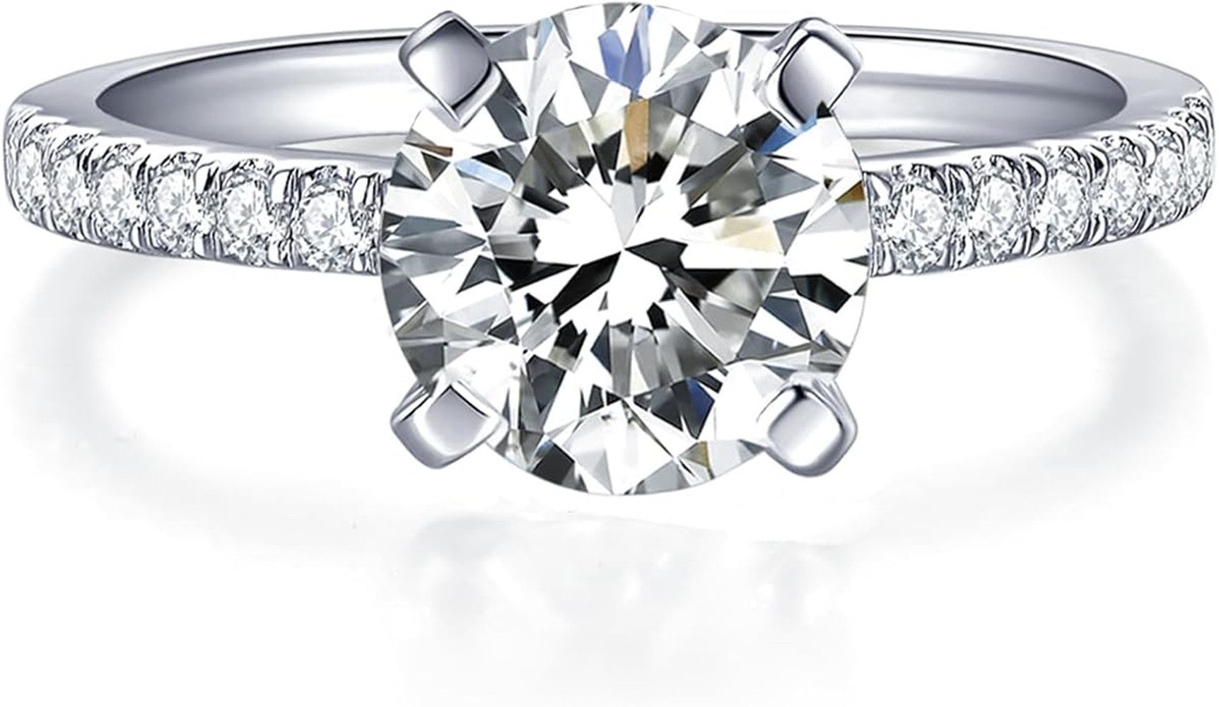 Jumpeak Diamantring 2ct D VS1 3EX,Verlobungsringe frau,Damen geschenk,diamant ringdamen, Lab grown diamant ring,Eheringe,Valentinstag geschenk für sie