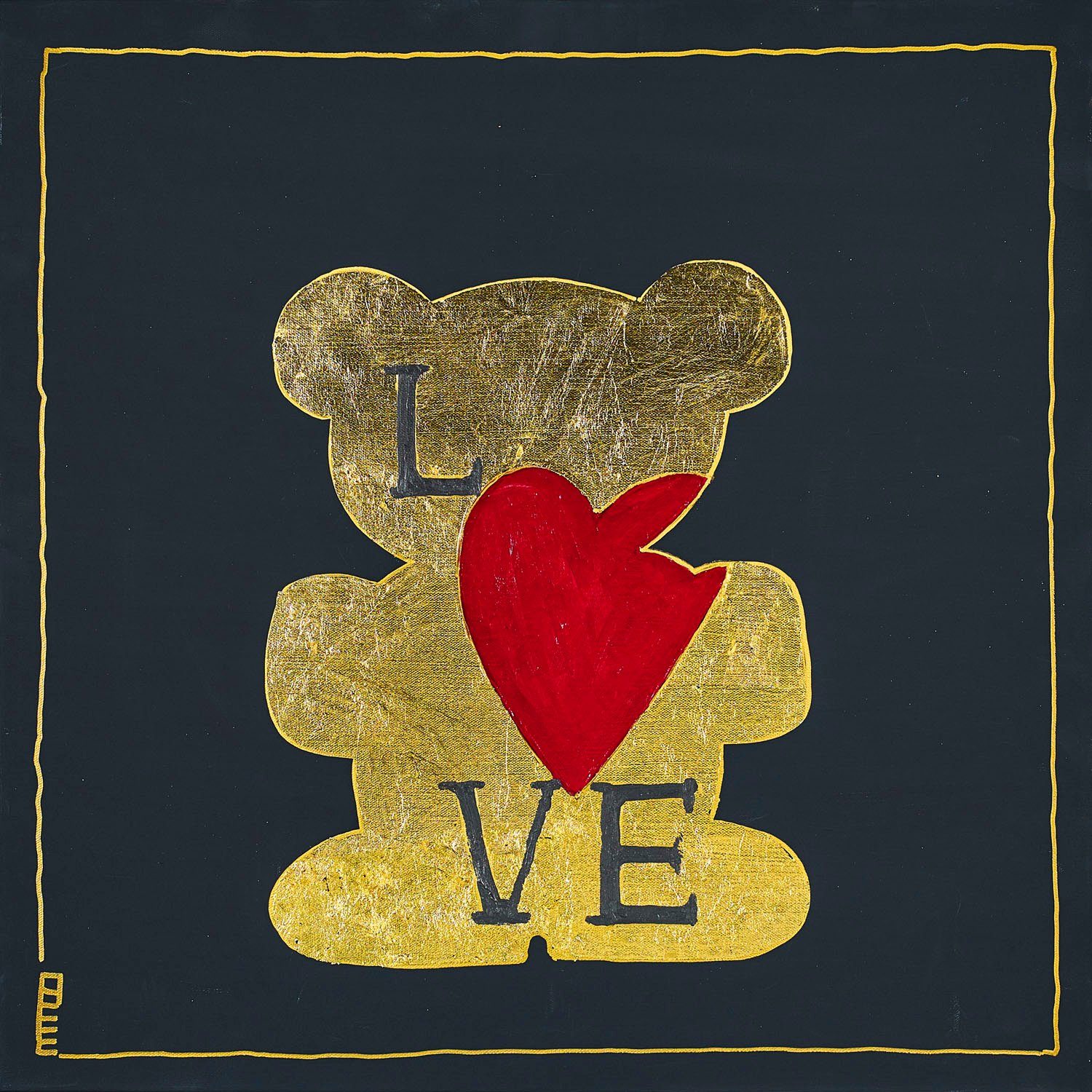 queence Leinwandbild Bears Love, Bär, Bären, Kunst (1 St), Premium-Leinwandstoff, Handarbeit aus Deutschland