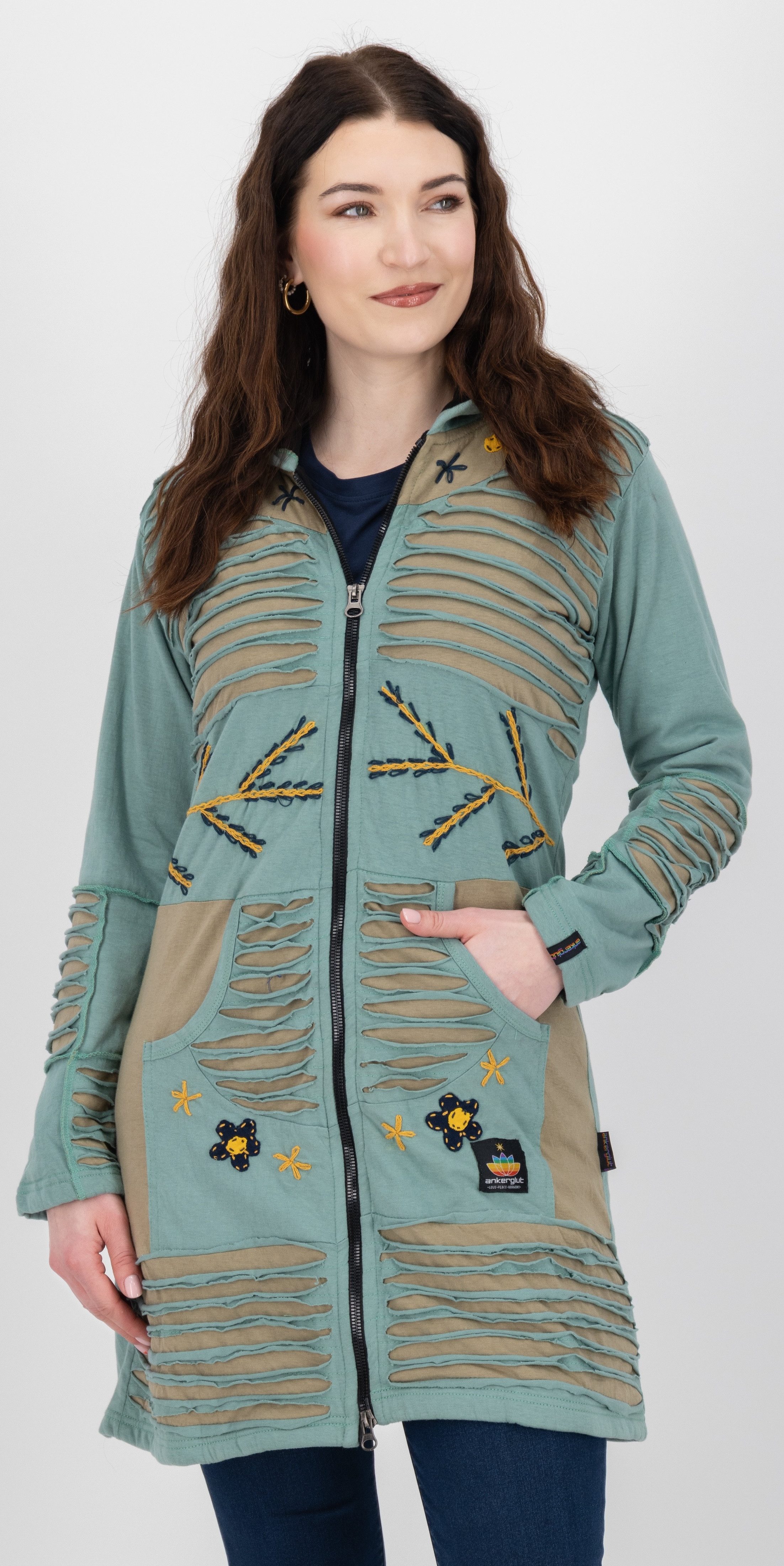 DEPROC Active Fleecejacke Patchwork NUNAVUT LONG günstig online kaufen