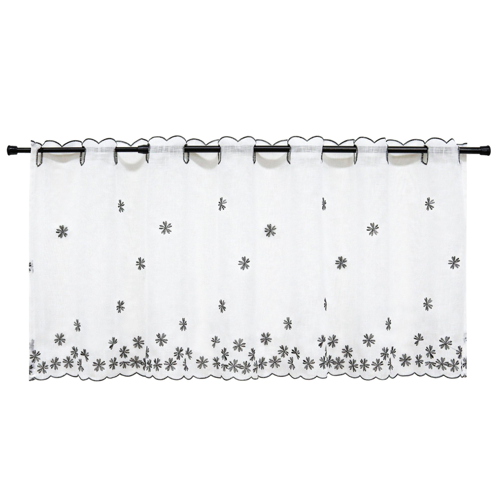 Delien Scheibengardine (1 St), Stangendurchzug, transparent, Stickerei, Sch günstig online kaufen