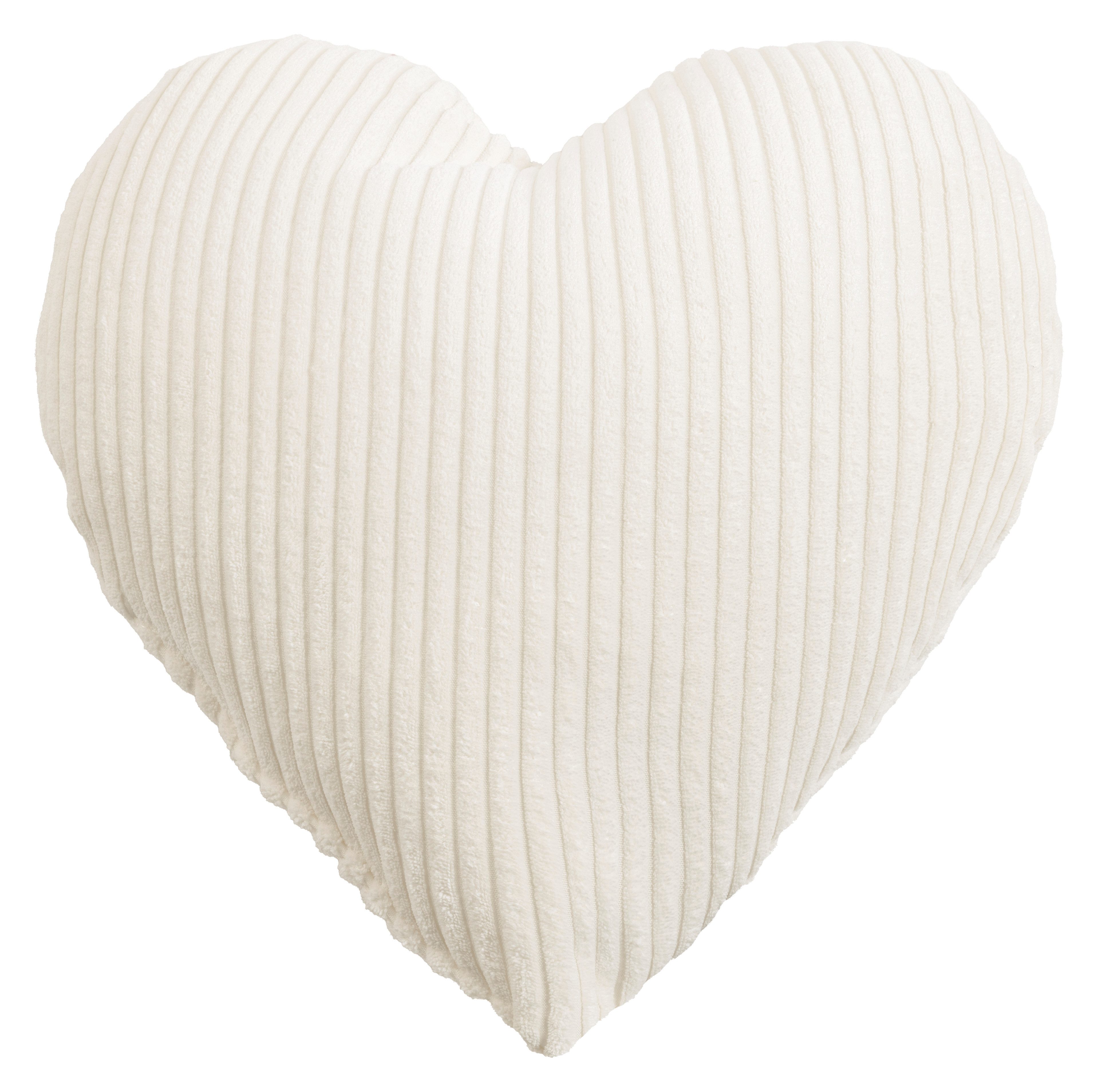 Magma Heimtex Dekokissen SHARA Herzkissen, Kuscheliges Herzkissen mit Cord-Charme