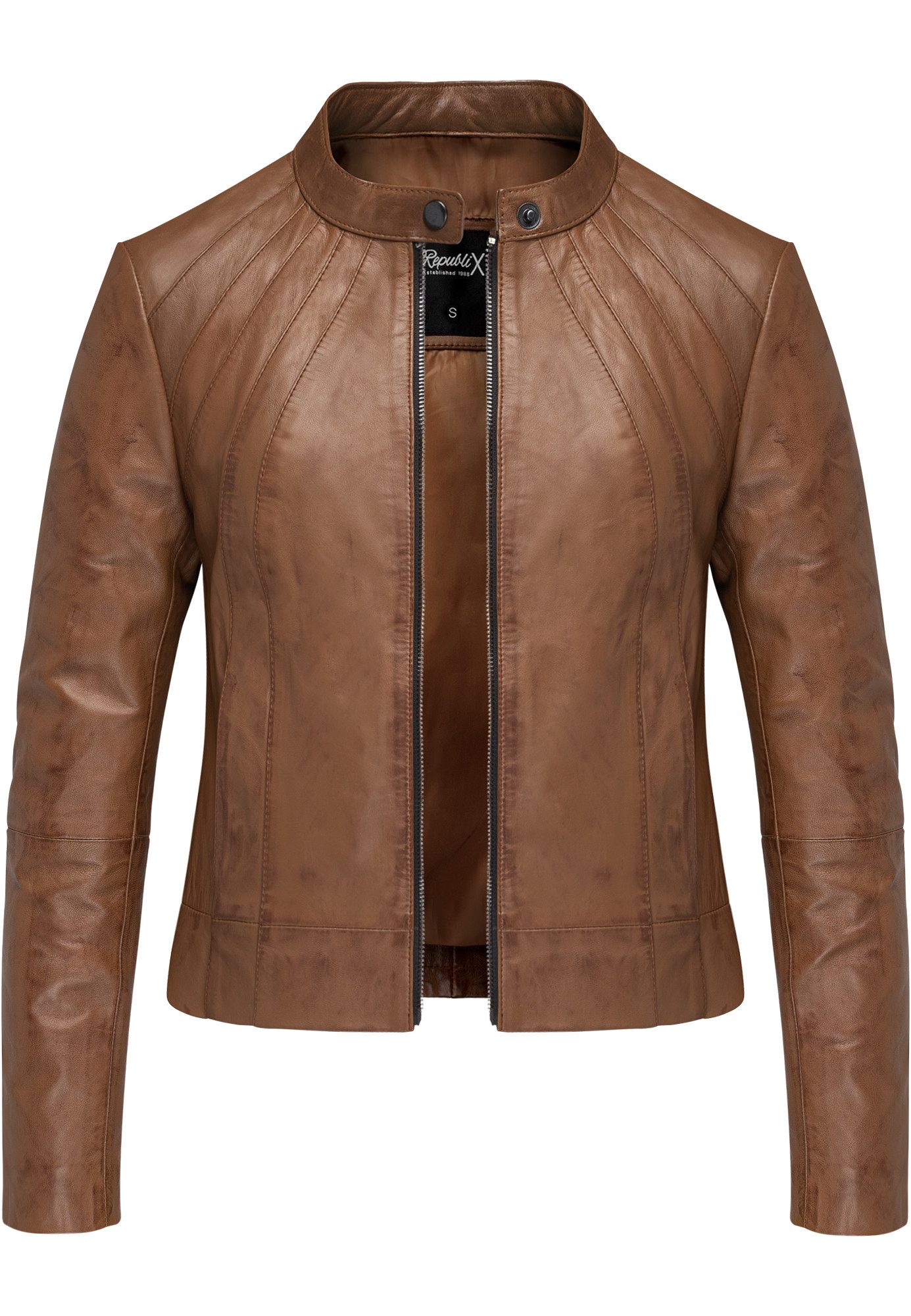 REPUBLIX Lederjacke WILLOW Echtleder Damen Biker Zipper Jacke günstig online kaufen