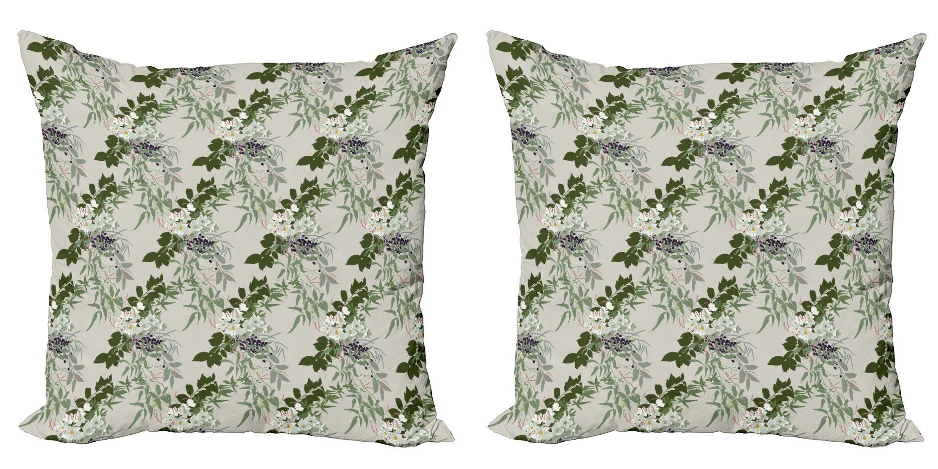 Kissenbezüge Modern Gartenkunst (2 Pastell Digitaldruck, Jasmin Accent Stück), Doppelseitiger Abakuhaus