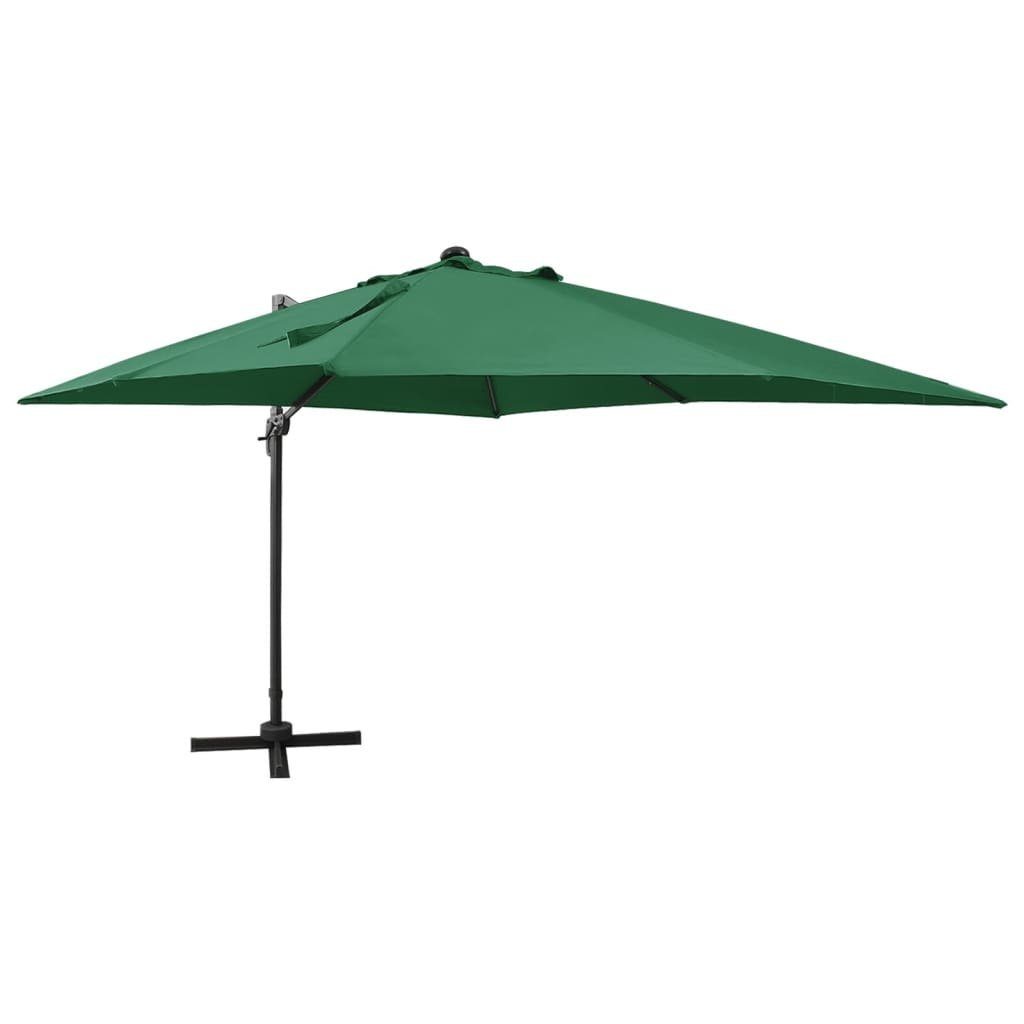 Sonnenschirm Ampelschirm mit LED-Beleuchtung 300 cm Grün