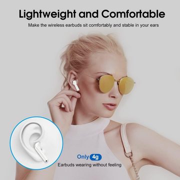 OYIB Kabellos Bluetooth 5.3 mit 4 ENC Mikro, 2023 Immersiver HiFi In-Ear-Kopfhörer (Intelligente Touch-Steuerung und Hall-Schalter für mühelose Bedienung, Touch Control Ohrhörer mit LED Anzeige, 25H, IPX7 Wasserdicht Earbuds)