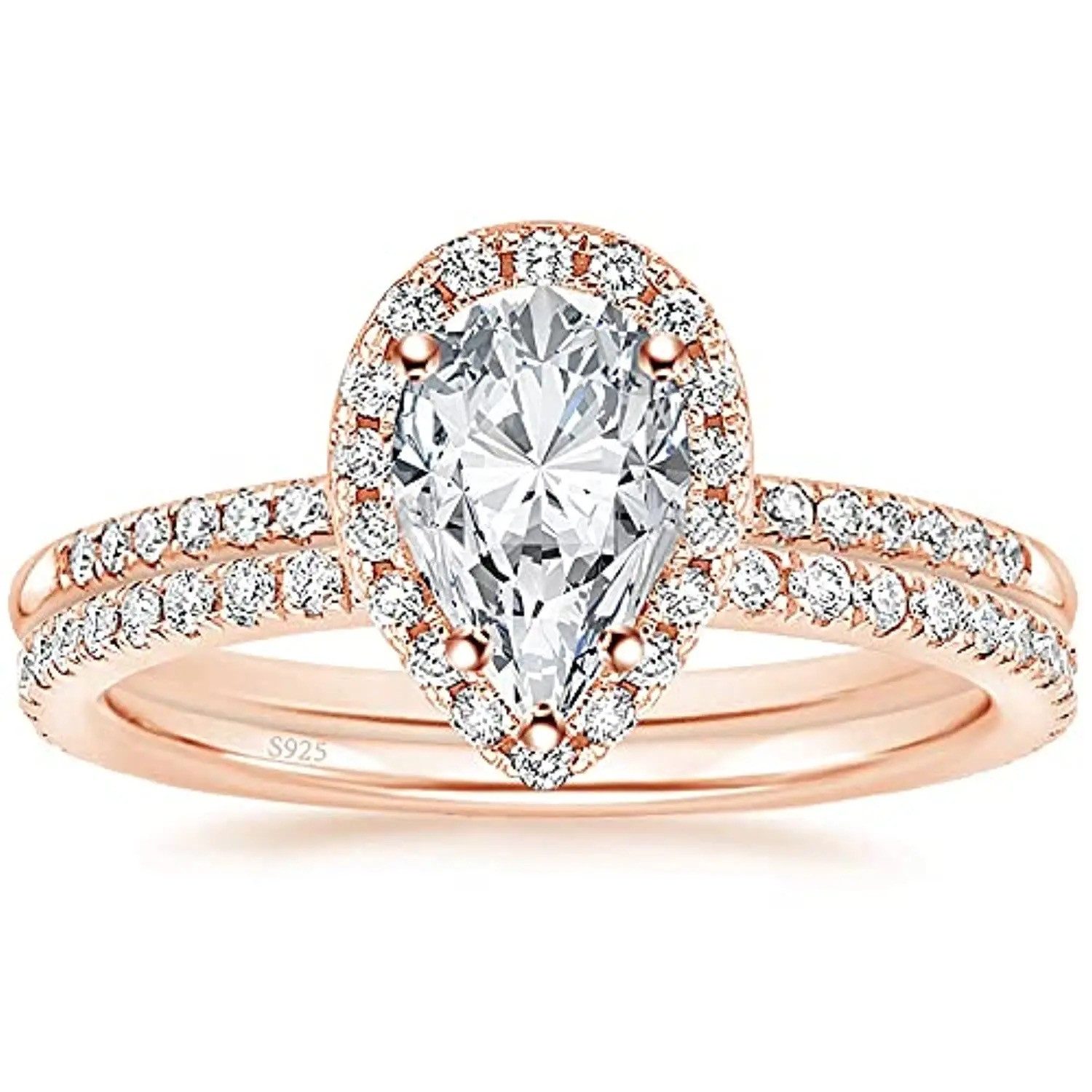 ROUGEMONT Silberring Eleganter Tear Drop Damen Verlobungsring 925 Sterling günstig online kaufen