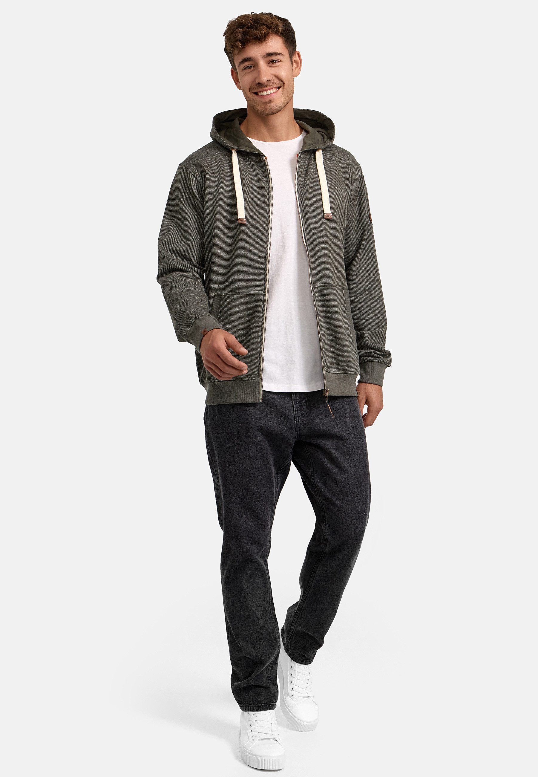 Indicode Sweatjacke Herren INBaustian Herrenjacke Reißverschluss mit kuscheliger Innenseite