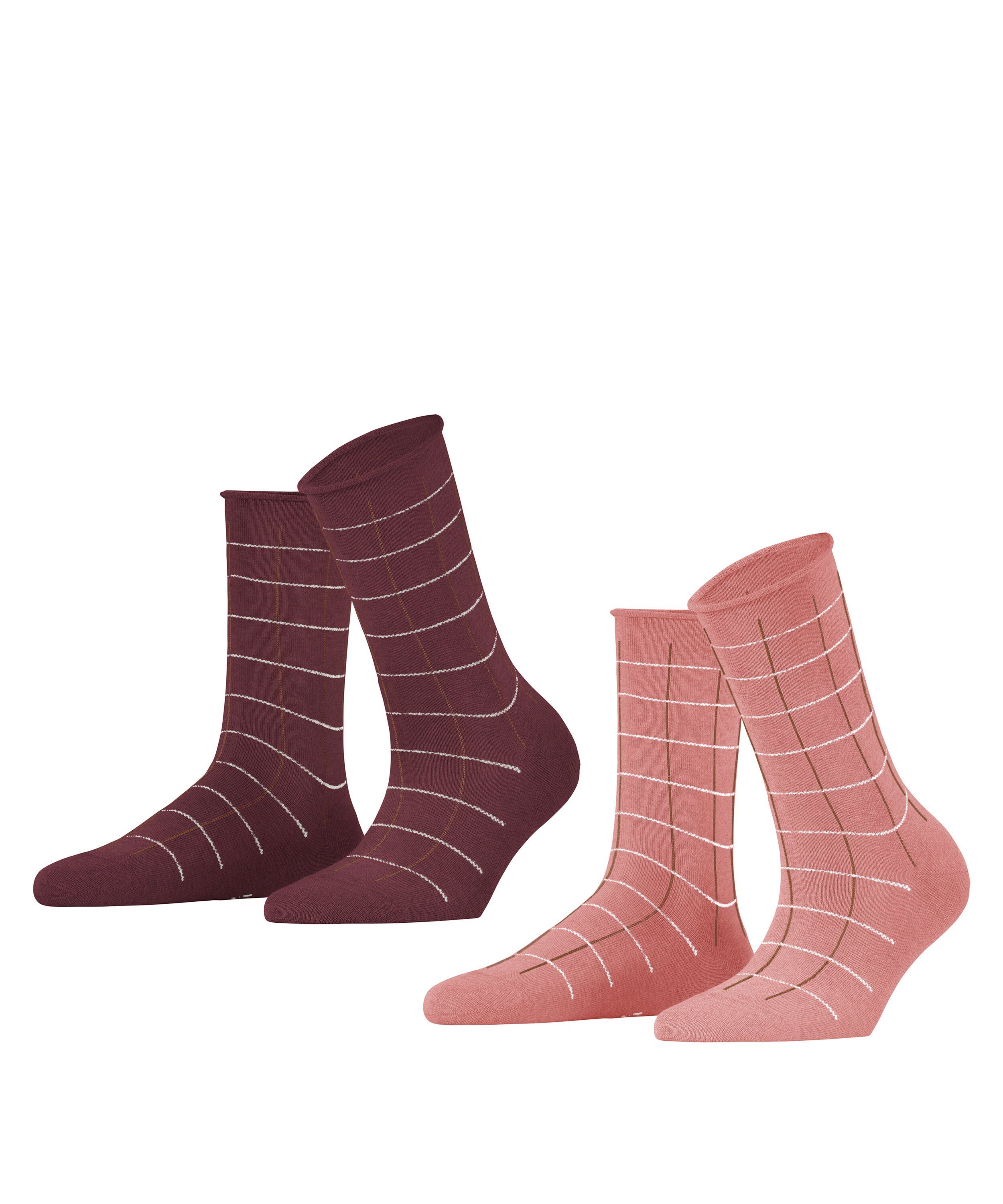 Esprit Socken Checks 2-Pack (2-Paar) mit Bio-Baumwolle