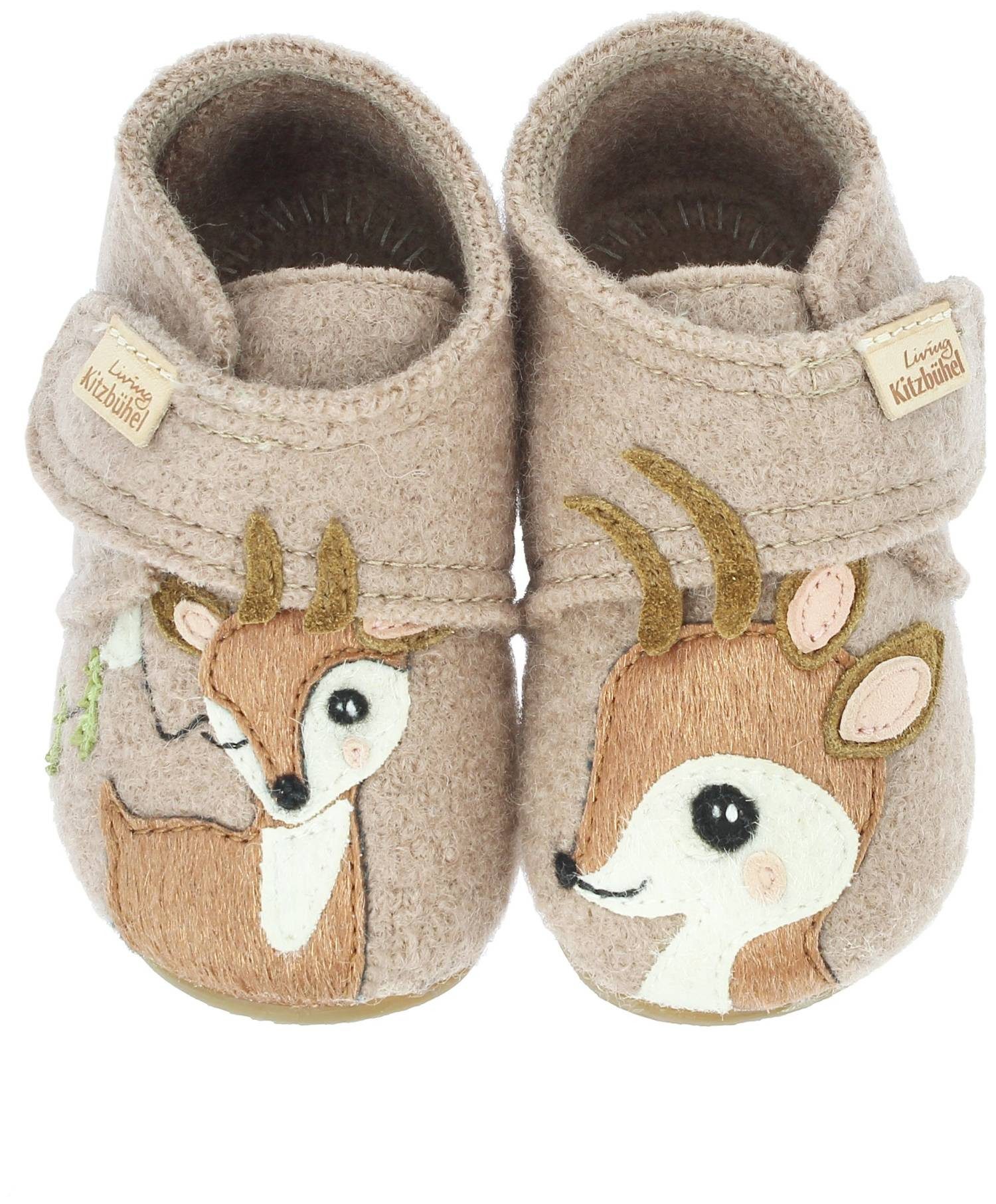 Living Kitzbühel Living Kitzbühel Babyklettschuh Rehkitz Timeless Taupe Slipper