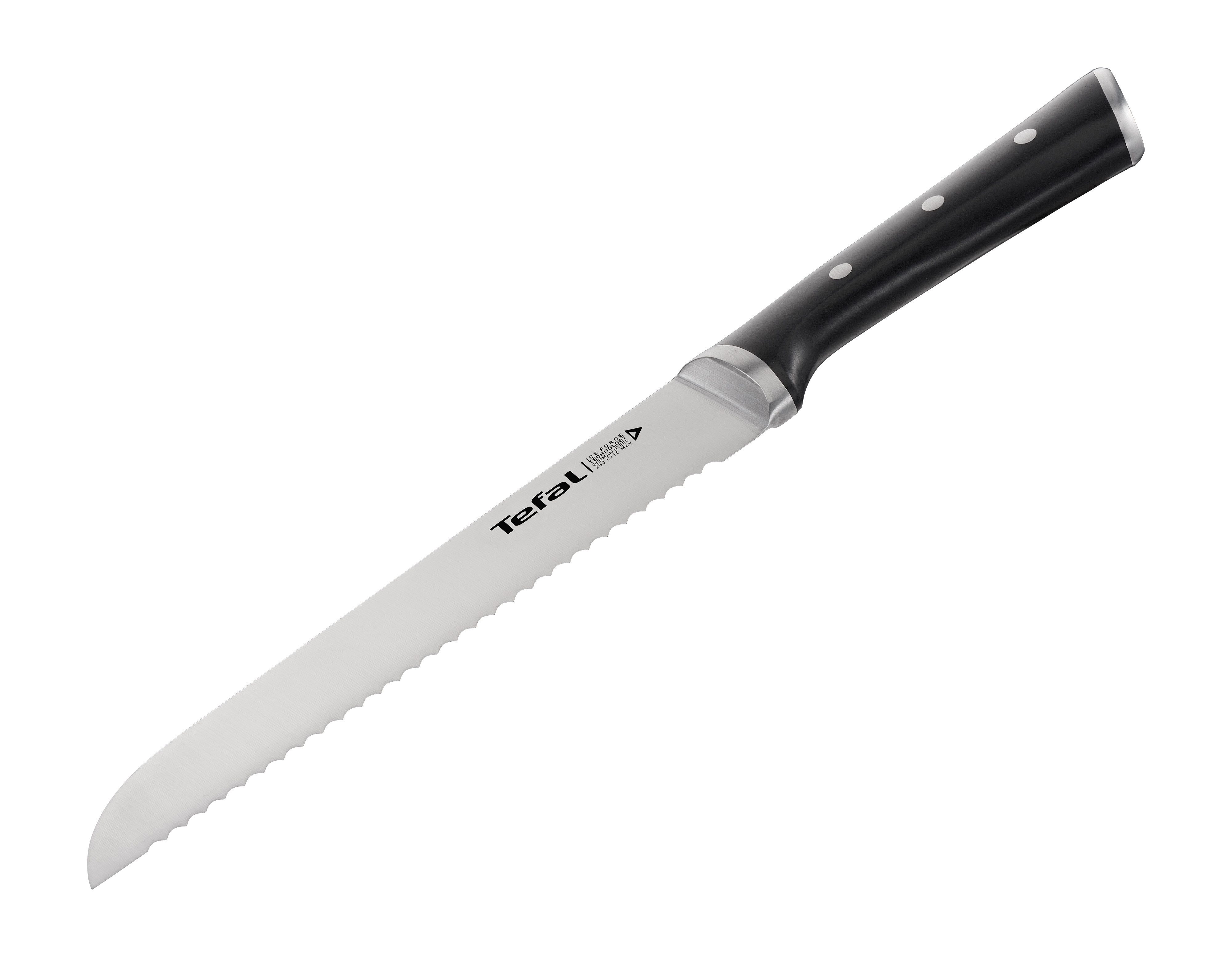 Tefal Brotmesser Ice Force 20 cm, Eishärtung, Edelstahl Made in Germany, optimale Schärfe