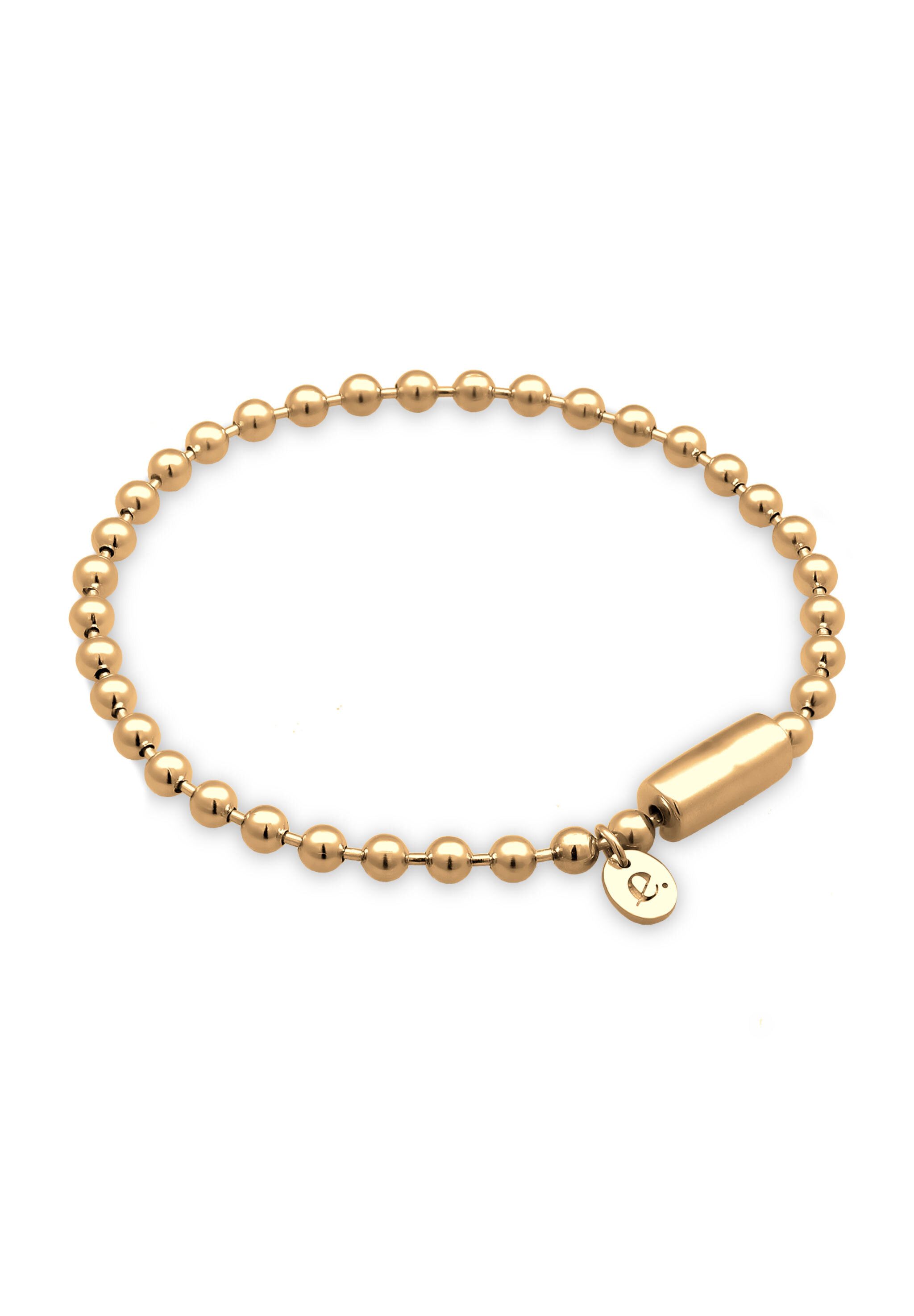 Valentinstagsgeschenk Elli Premium Armband Kugelkette 925 Sterling Silber Rhodiniert (kein Set, 1-tlg), goldfarben, Gold