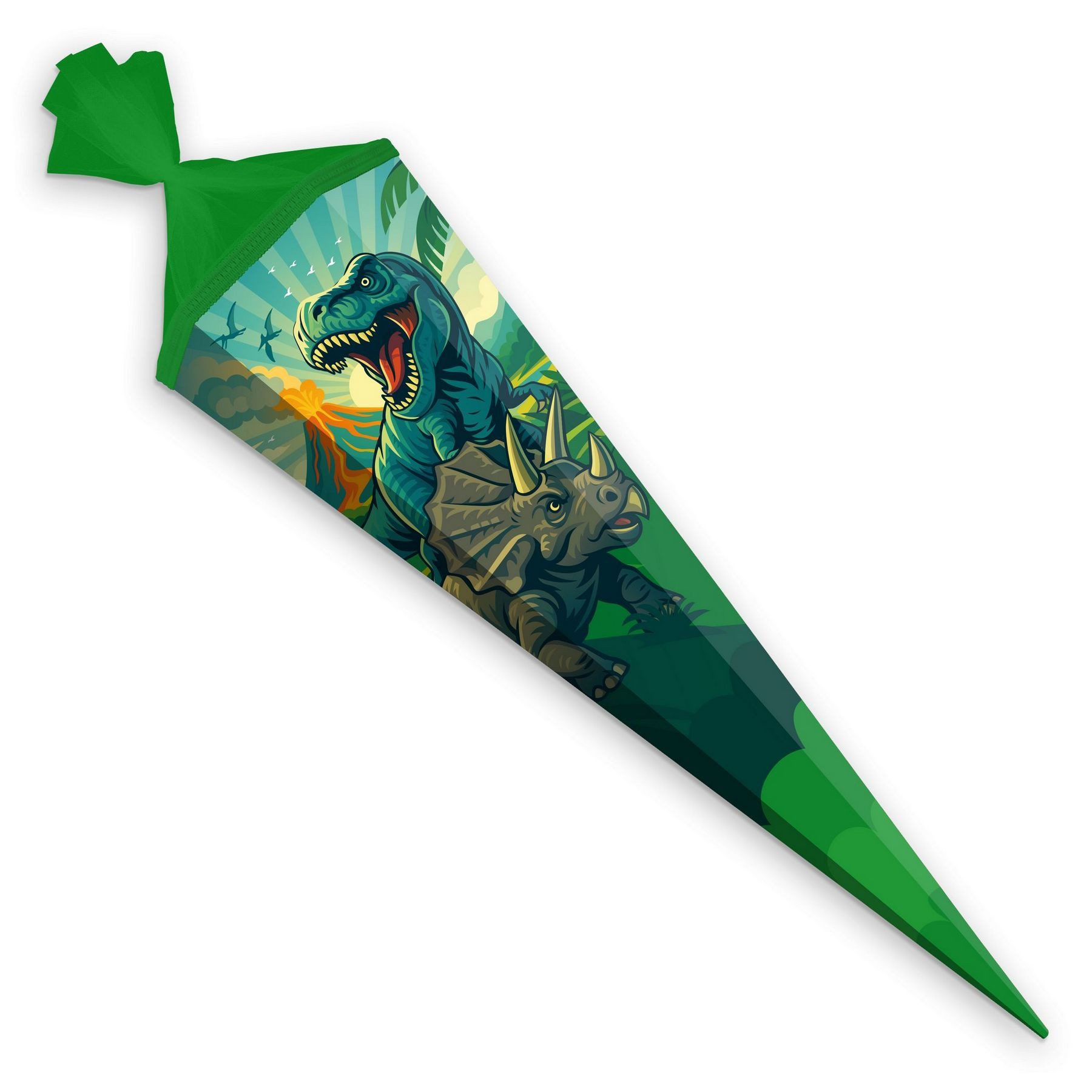itenga Schultüte ITENGA Schultüte 85cm eckig Motiv Dinosaurier DINO WORLD Zuckertüte Tü