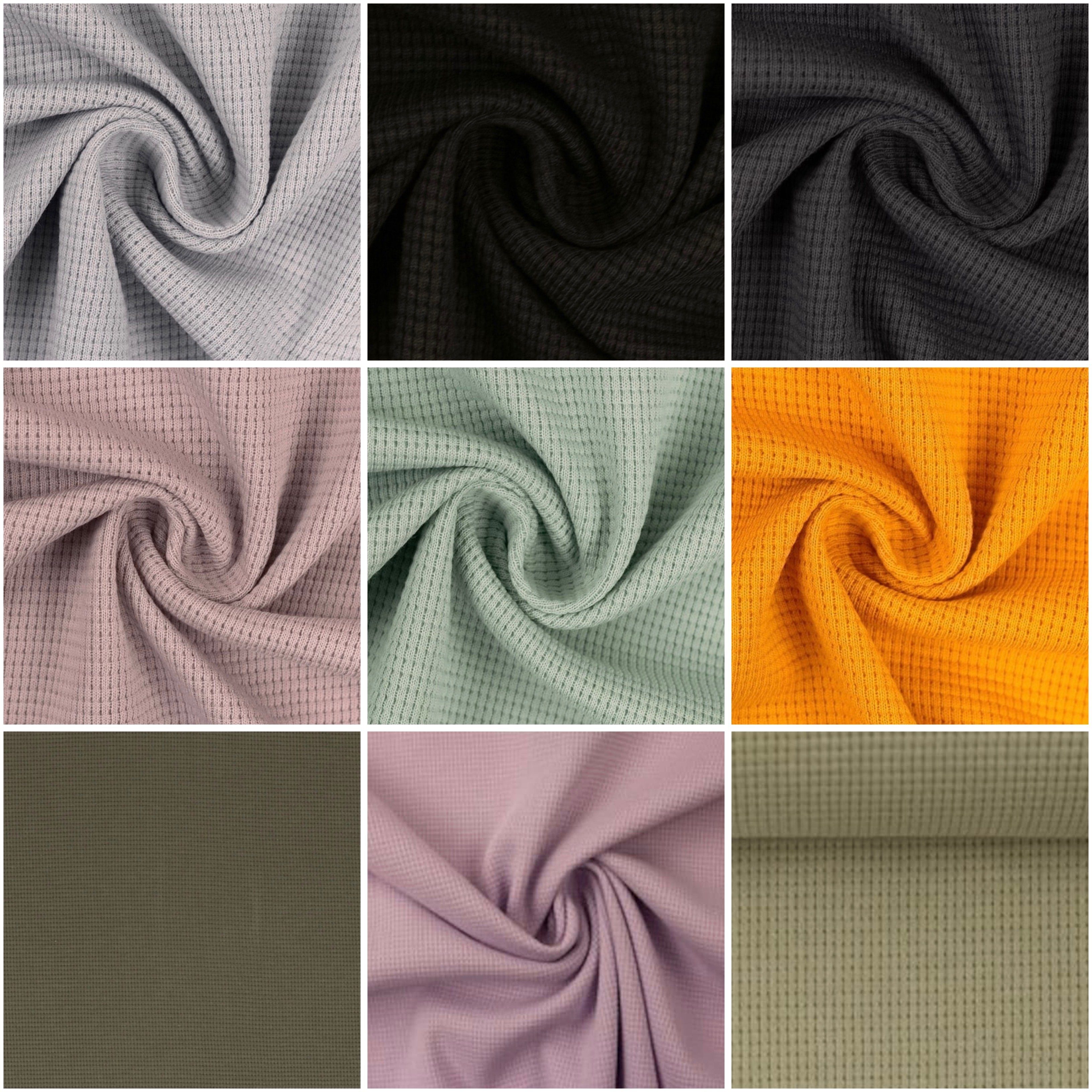 Swafing Stoff Waffelstrick Clarissa UNI, verschiedene Farben, SWAFING, beim Kauf mehrer Anzahlen werden diese am Stück geschnitten