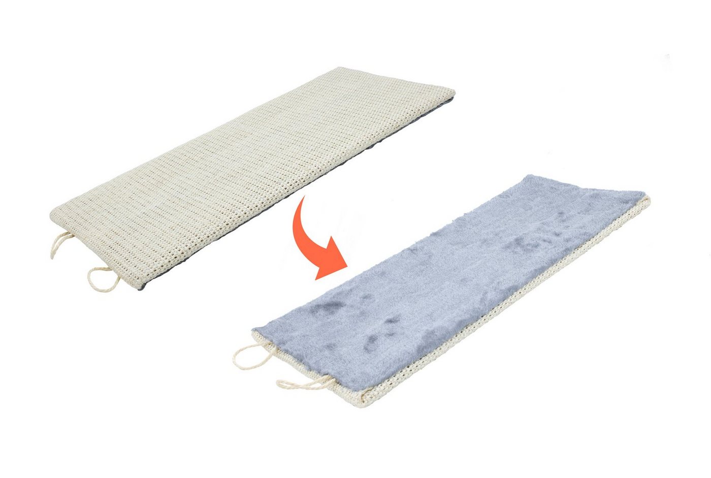 Thumbnail - Spetebo Kratzbrett Katzen Kratzbrett klein mit 2 Seiten 50 x 22 cm - 2er Sez, (Packung, 2-tlg., Kratzbrett), Sisal und P...