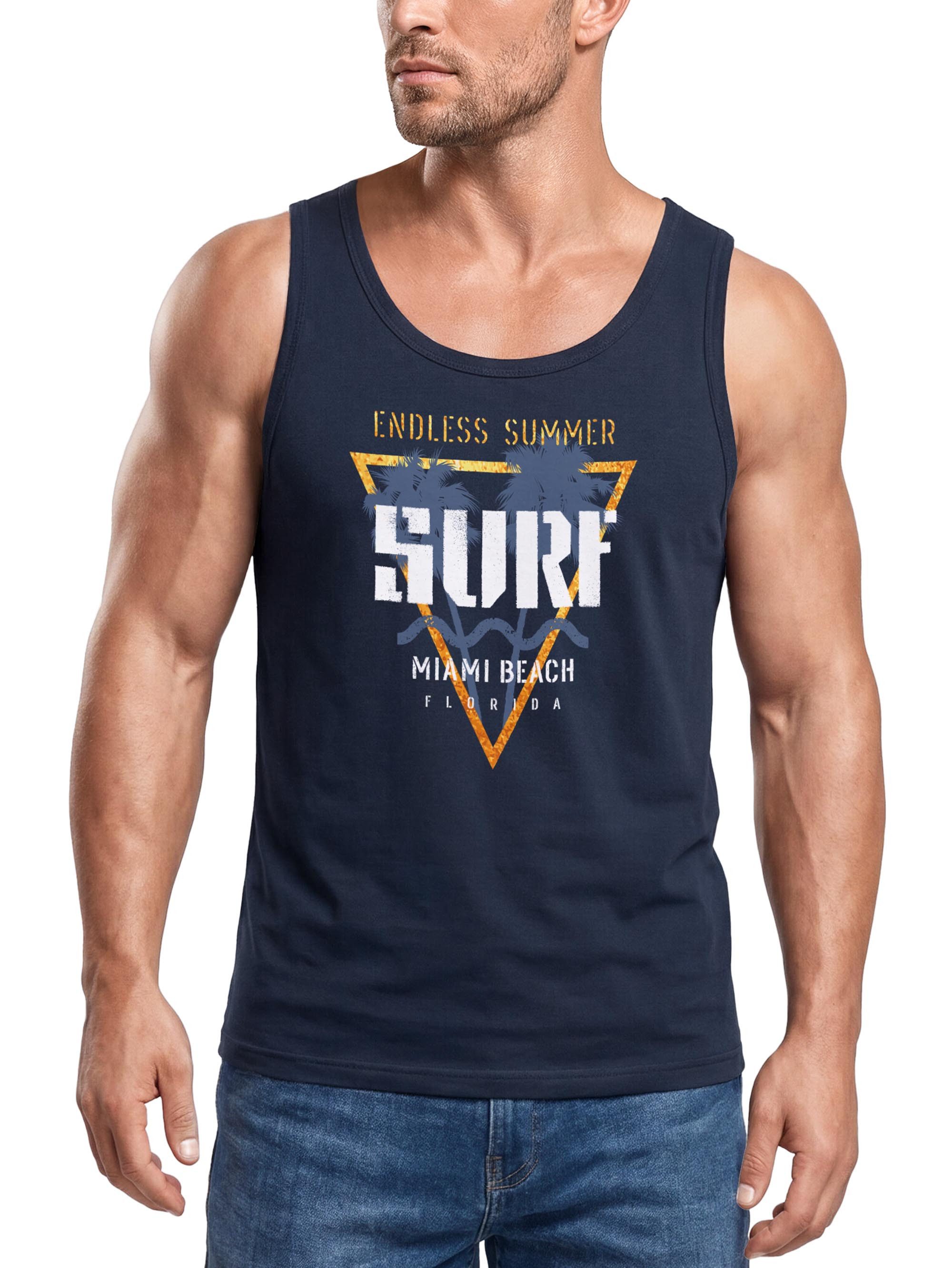 Neverless Tanktop Herren Tank-Top Surf Surfer Bedruckt Endless Summer Florida USA mit Print