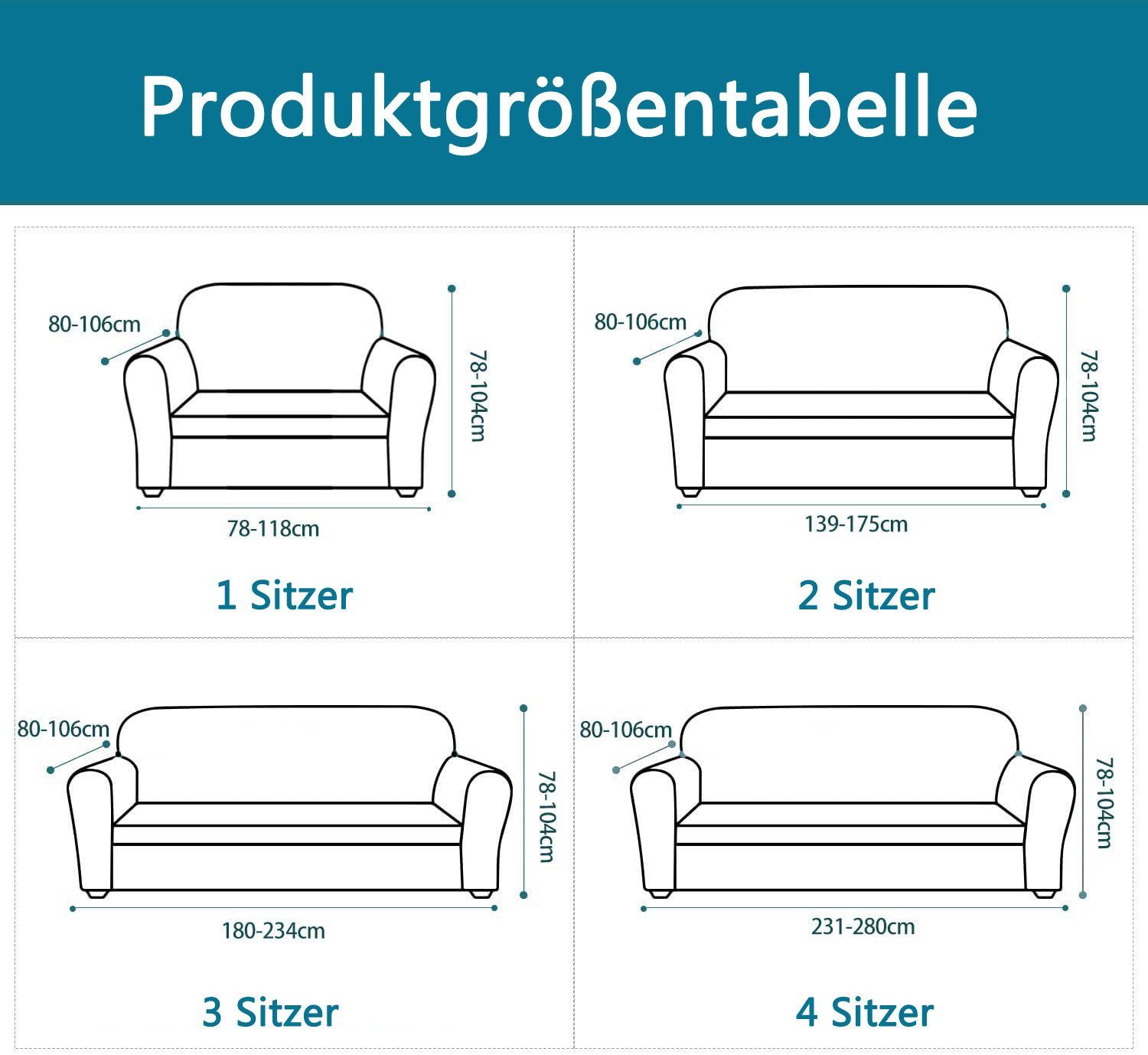 Coonoor Sofahusse 1/2/3/4 Sitzer Sofabezug, Modern Sofaüberwurf Elastische günstig online kaufen