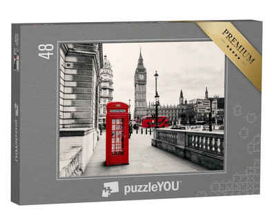 puzzleYOU Puzzle Rote Telefonzelle: Londons Wahrzeichen, England, 48 Puzzleteile, puzzleYOU-Kollektionen London, 500 Teile, 1000 Teile, Bestseller