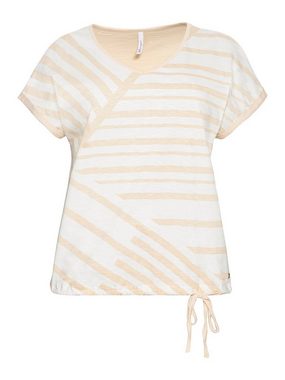 Sheego T-Shirt Große Größen mit Streifenprint vorn und Tunnelzug