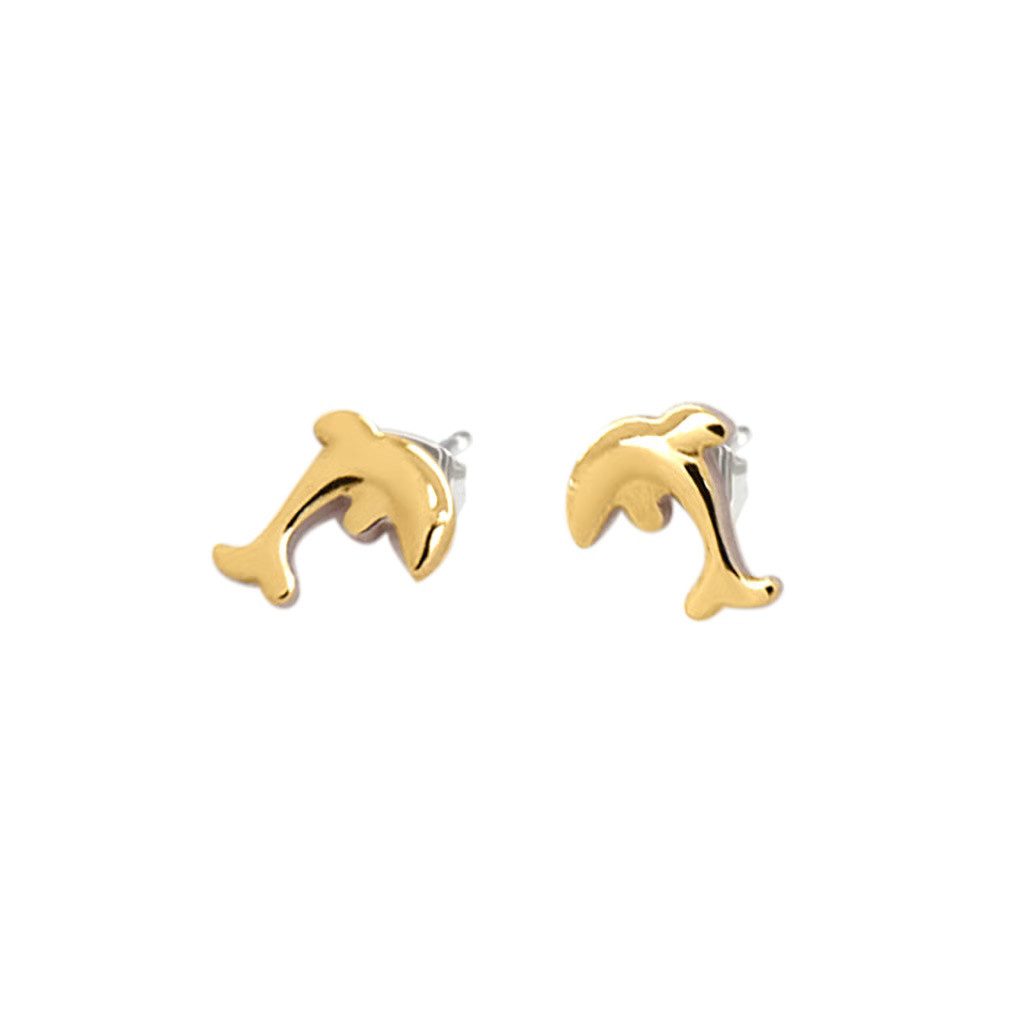 Boccia Paar Ohrstecker Boccia Paar Kinder-Ohrstecker Delfine Titan 05090-02 goldfarben