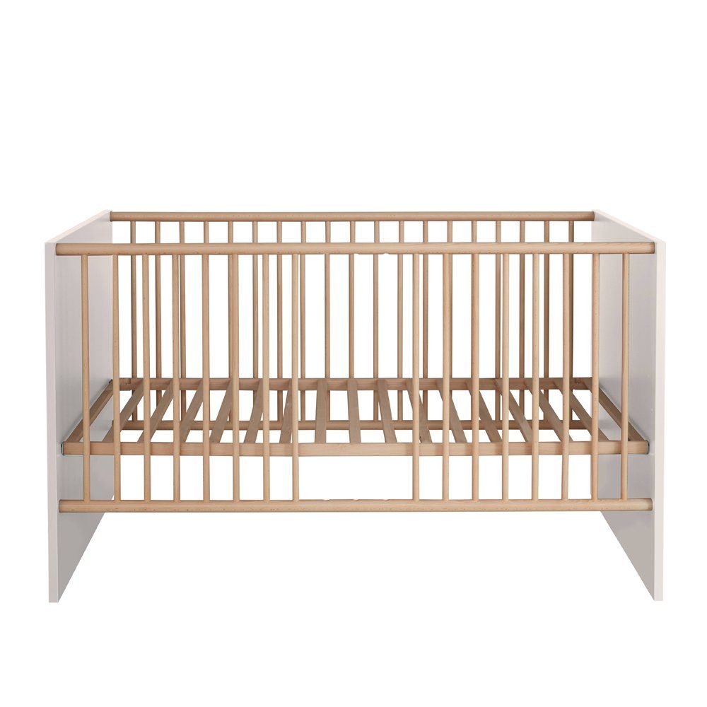 Lomadox Babybett MANISA-19, mit 3 Schlupfsprossen in Weiß, B/H/T: ca. 144/83/78 cm. Reduzierter Preis € 295,46. Unverbindliche Preisempfehlung € 373,99