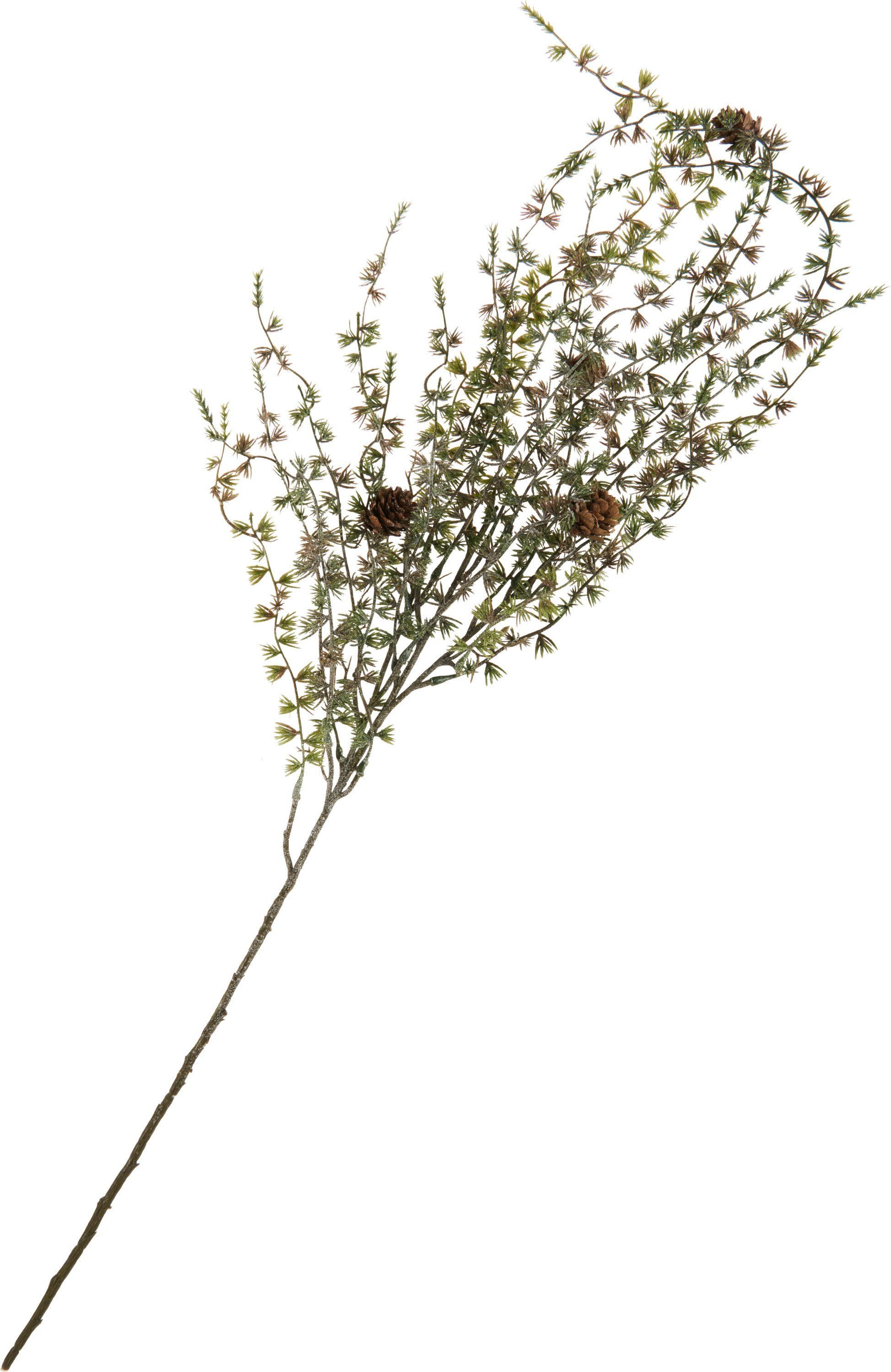 Kunstzweig Lärchen Zweig geeist mit Zapfen, DPI, 97 cm