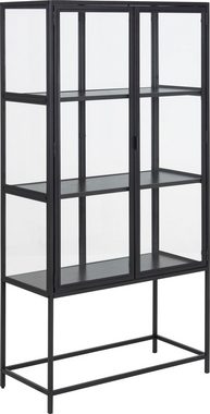 ACTONA GROUP Glasvitrine mit Glastüren und Metallrahmen, 3 Einlegeböden, B: 77 x H: 150 cm