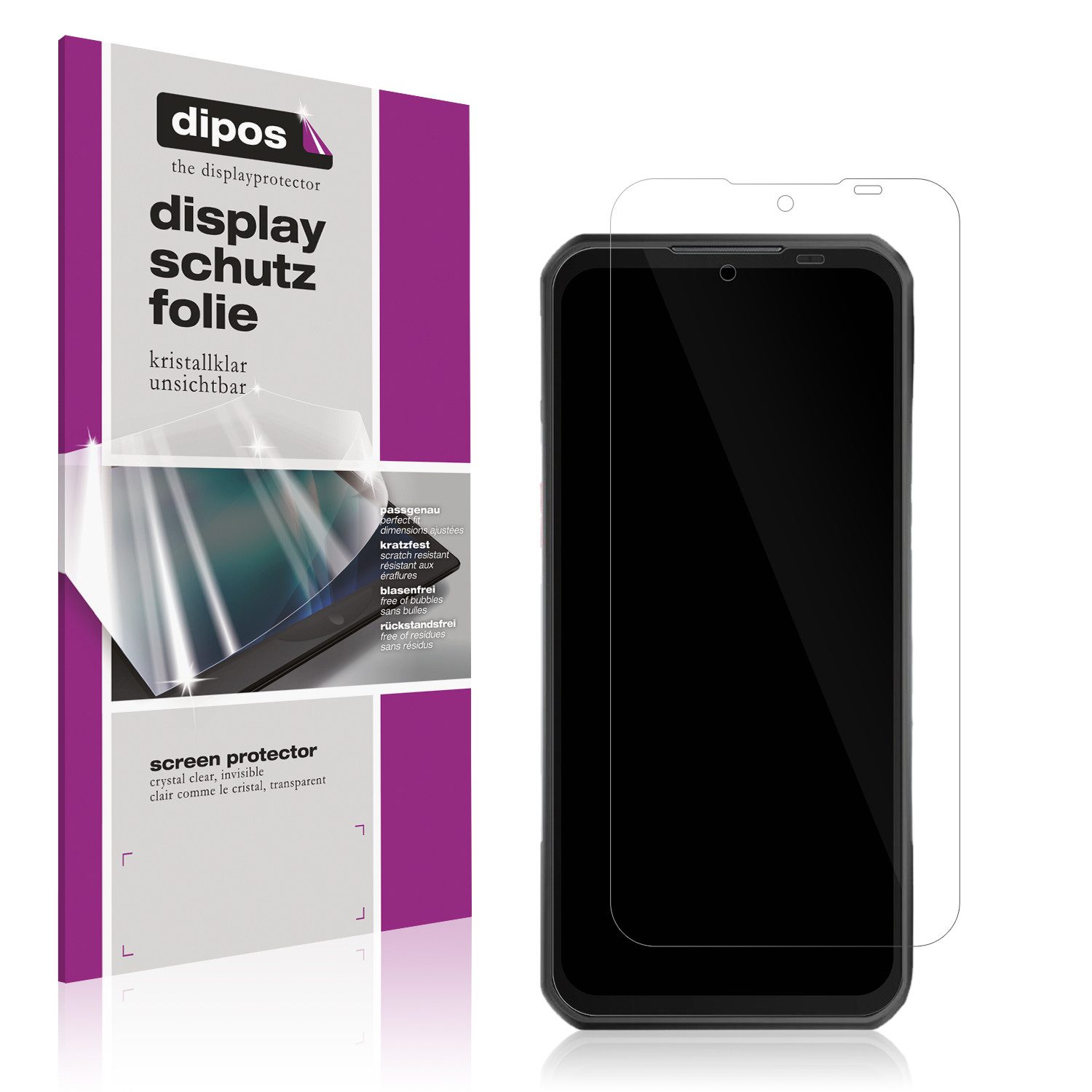dipos Displayschutzfolie Schutzfolie für Oukitel WP55, 4 Stück, Displayschutz Schutz Folie Made in Germany