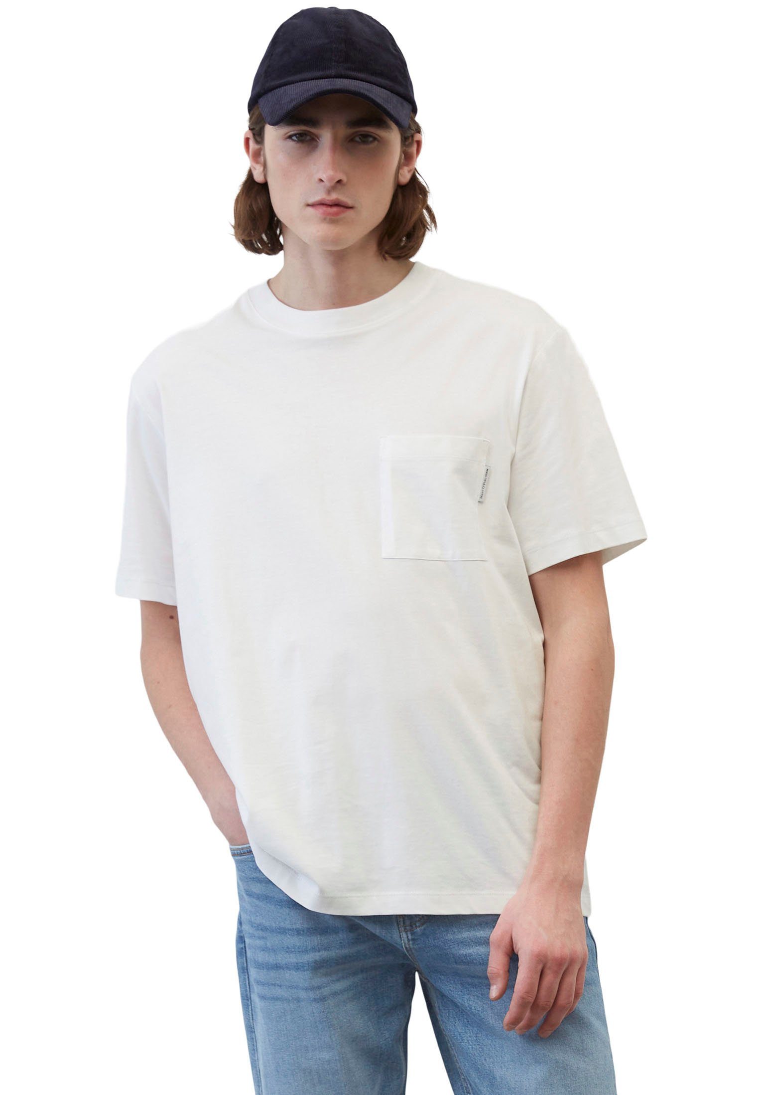Marc O'Polo DENIM T-Shirt mit aufgesetzter Brusttasche weiß
