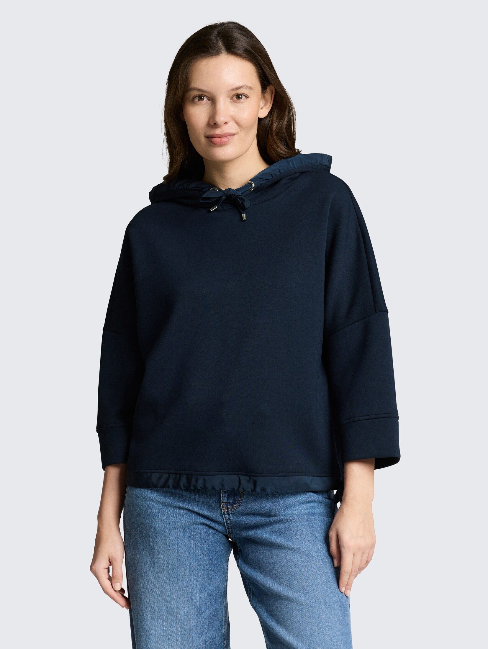 TOM TAILOR Sweatshirt Strick & Sweatshirts Hoodie Sweatshirt aus Scuba