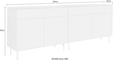 LeGer Home by Lena Gercke Sideboard Essentials (2 St), Breite: 224cm, MDF lackiert, Push-to-open-Funktion