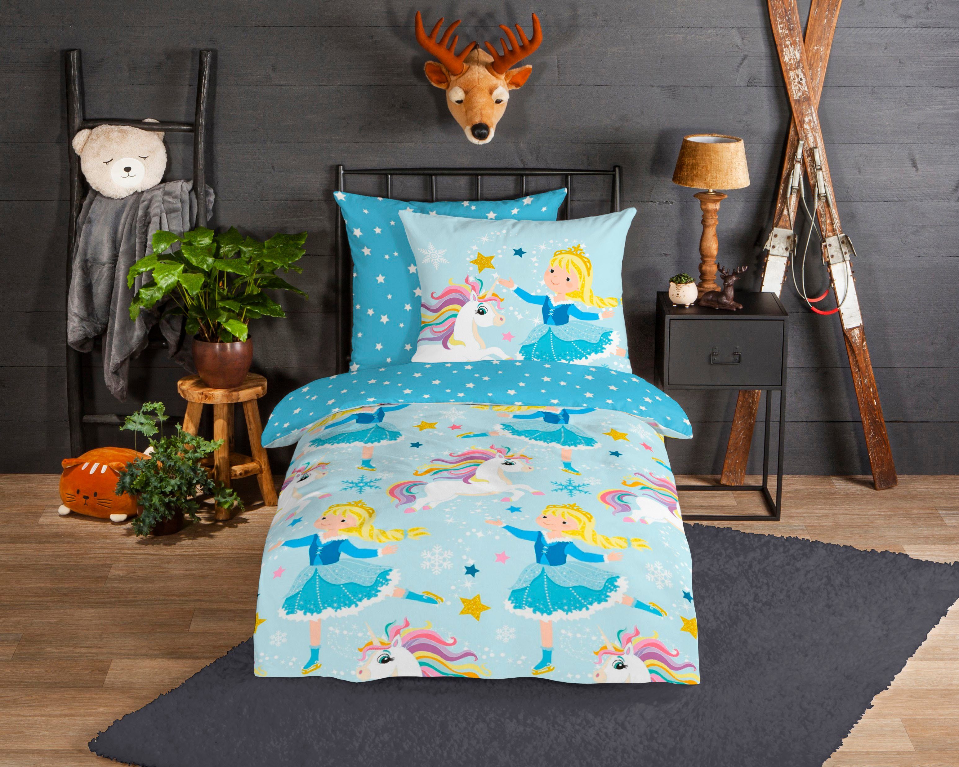 good morning Kinderbettwäsche Iceprincess, Biber, Flanell, günstig online kaufen