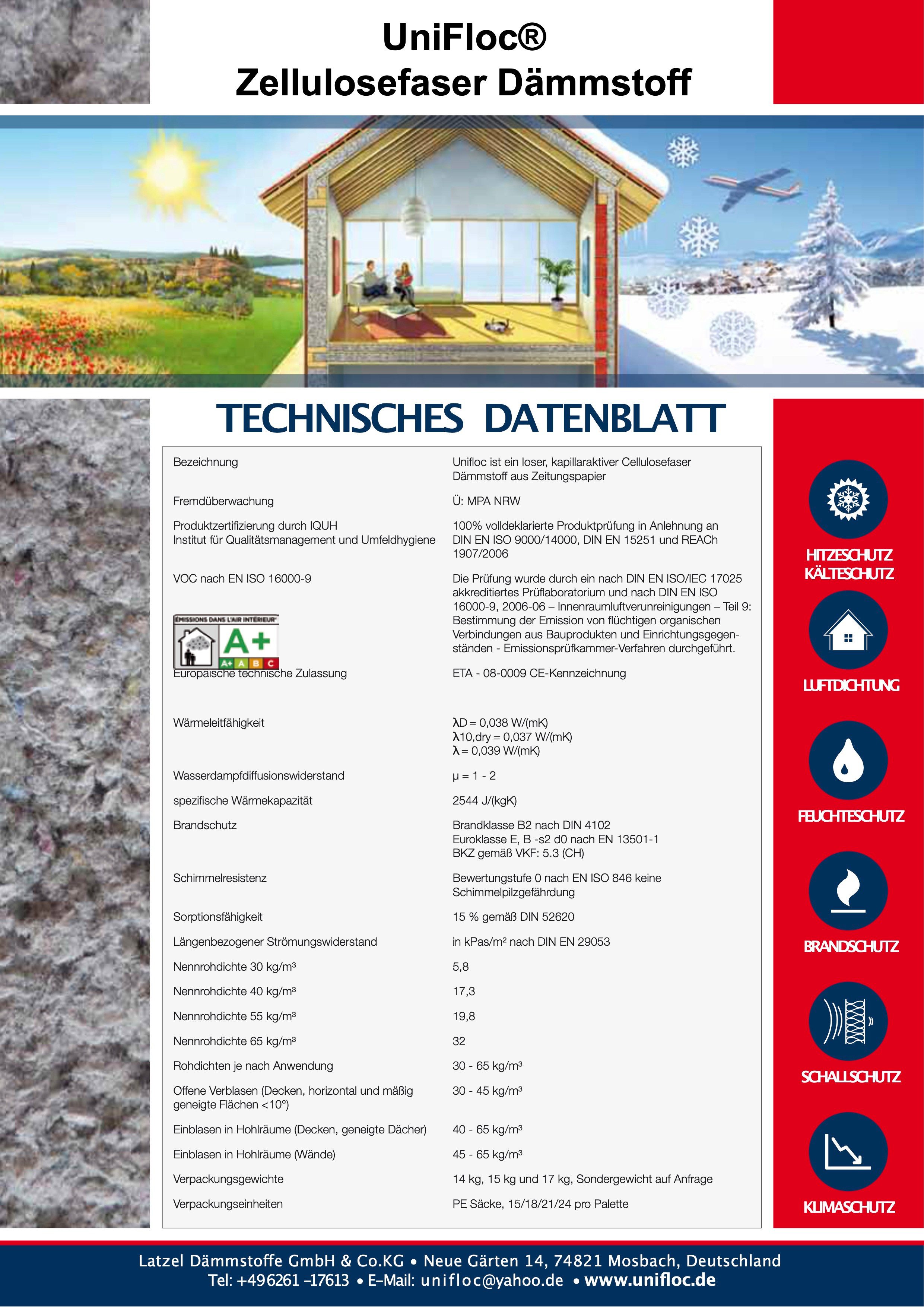 Latzel Dämmstoffe Dämmfilz Unifloc Zellulosedämmung als Fußbodenschüttung 14 kg, (1-St)