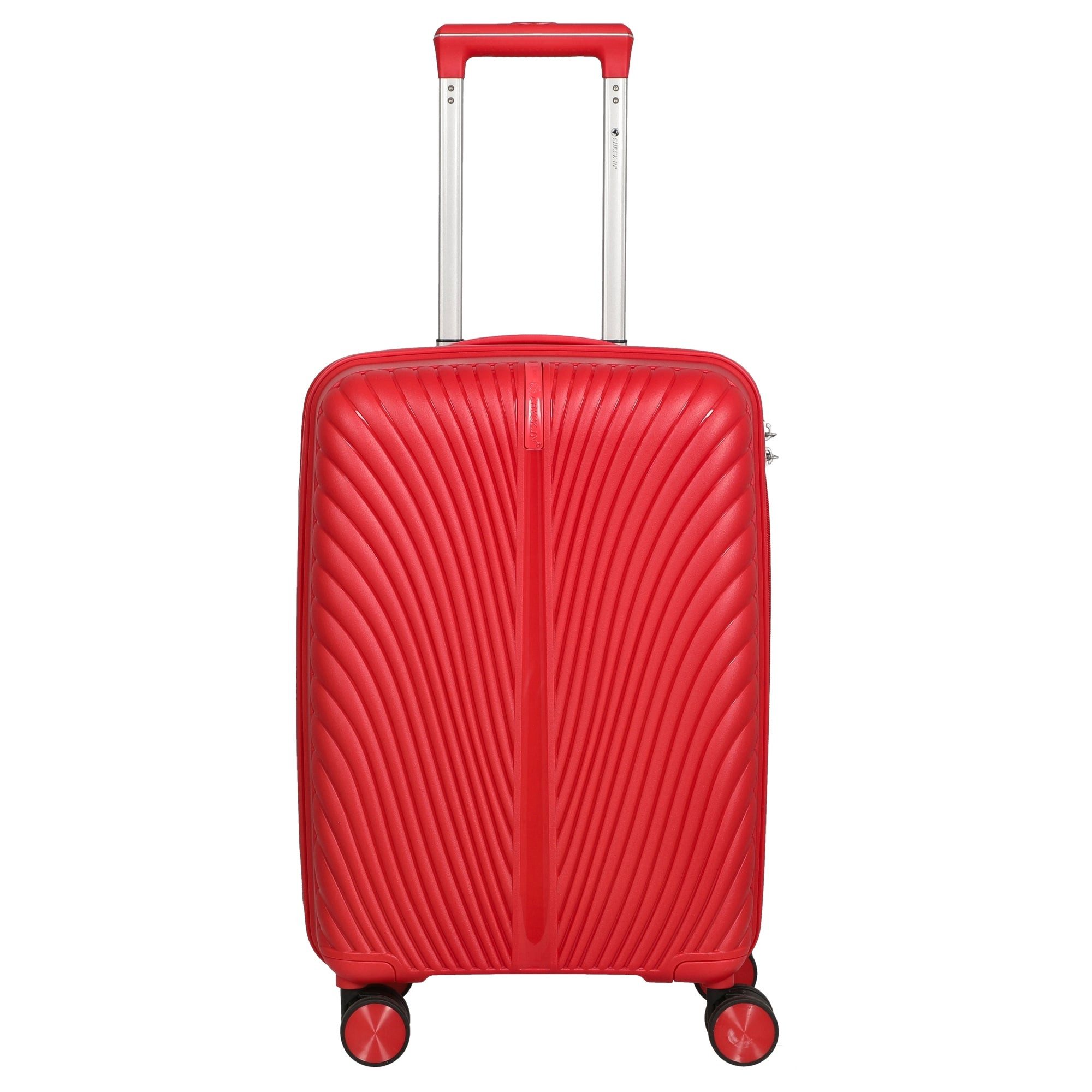 CHECK.IN® Koffer Sydney- 4-Rollen-Trolley S 55 cm (rot), 4 Rollen Rollen