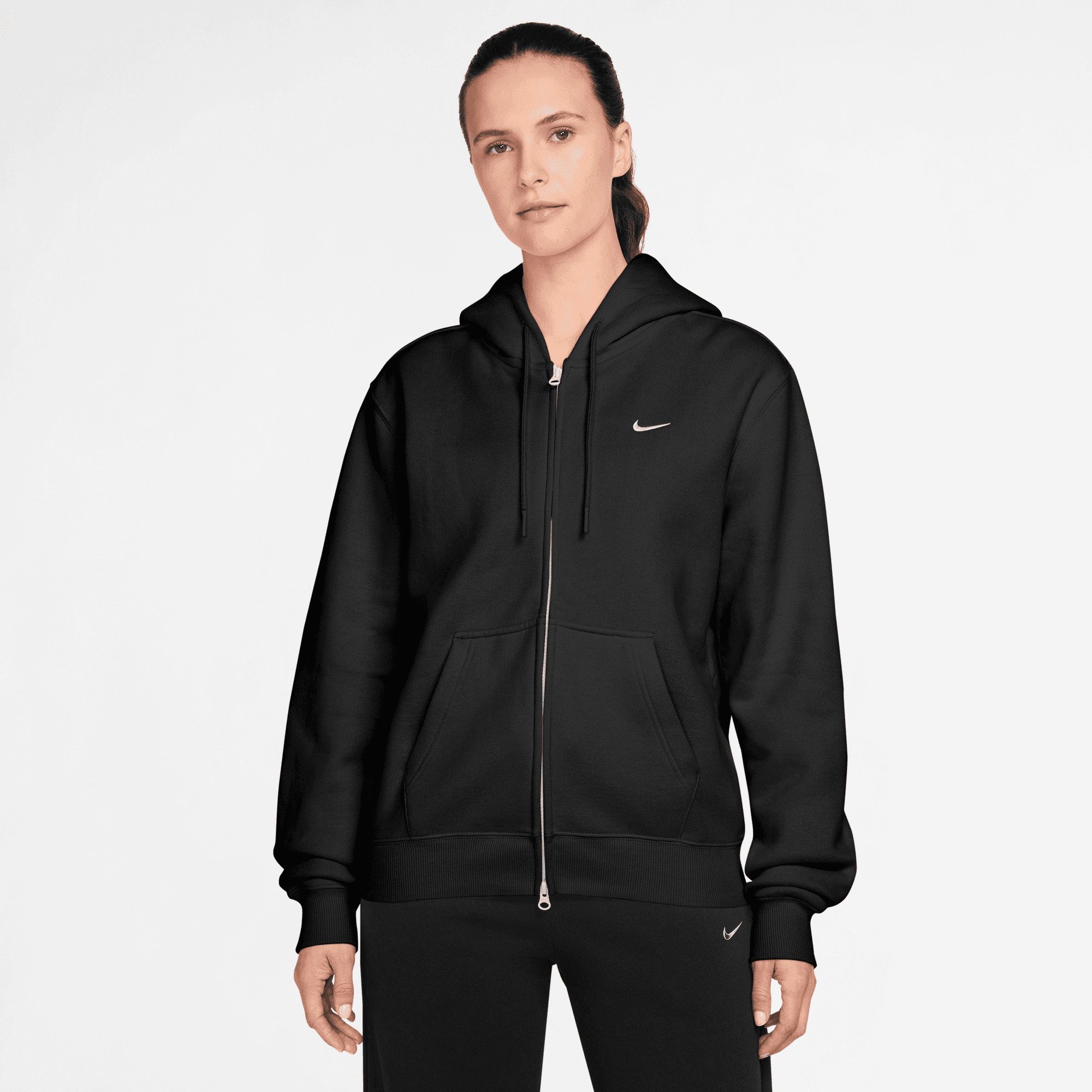 Nike Sportswear Kapuzensweatjacke W NK STDO FLC MW STD FZ HDY mit Kapuze, Langarm, aus angerauter Sweatware