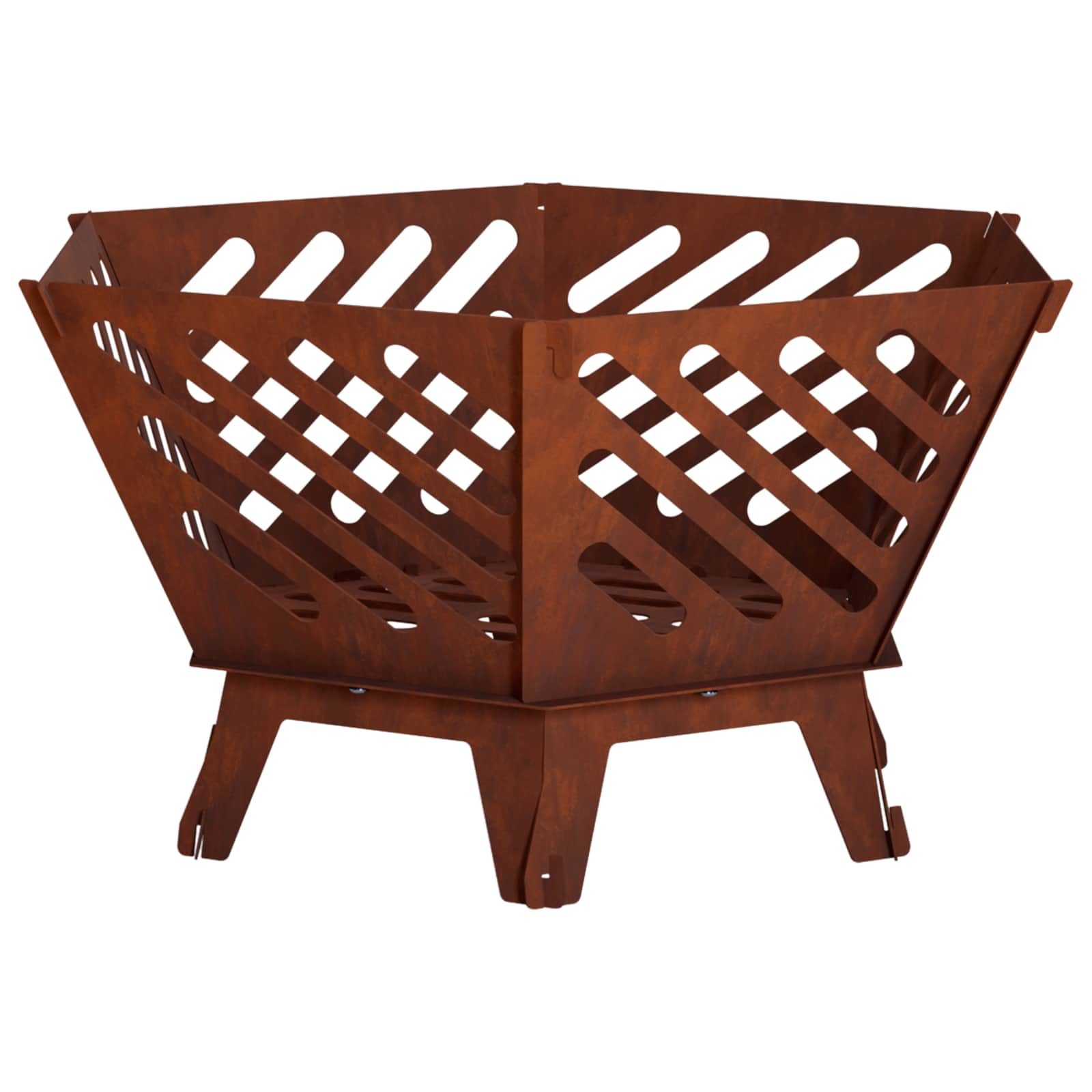 vidaXL Feuerstelle Feuerstelle Rostoptik 60 x 53 x 30 cm Wetterfeststahl, (1-St)
