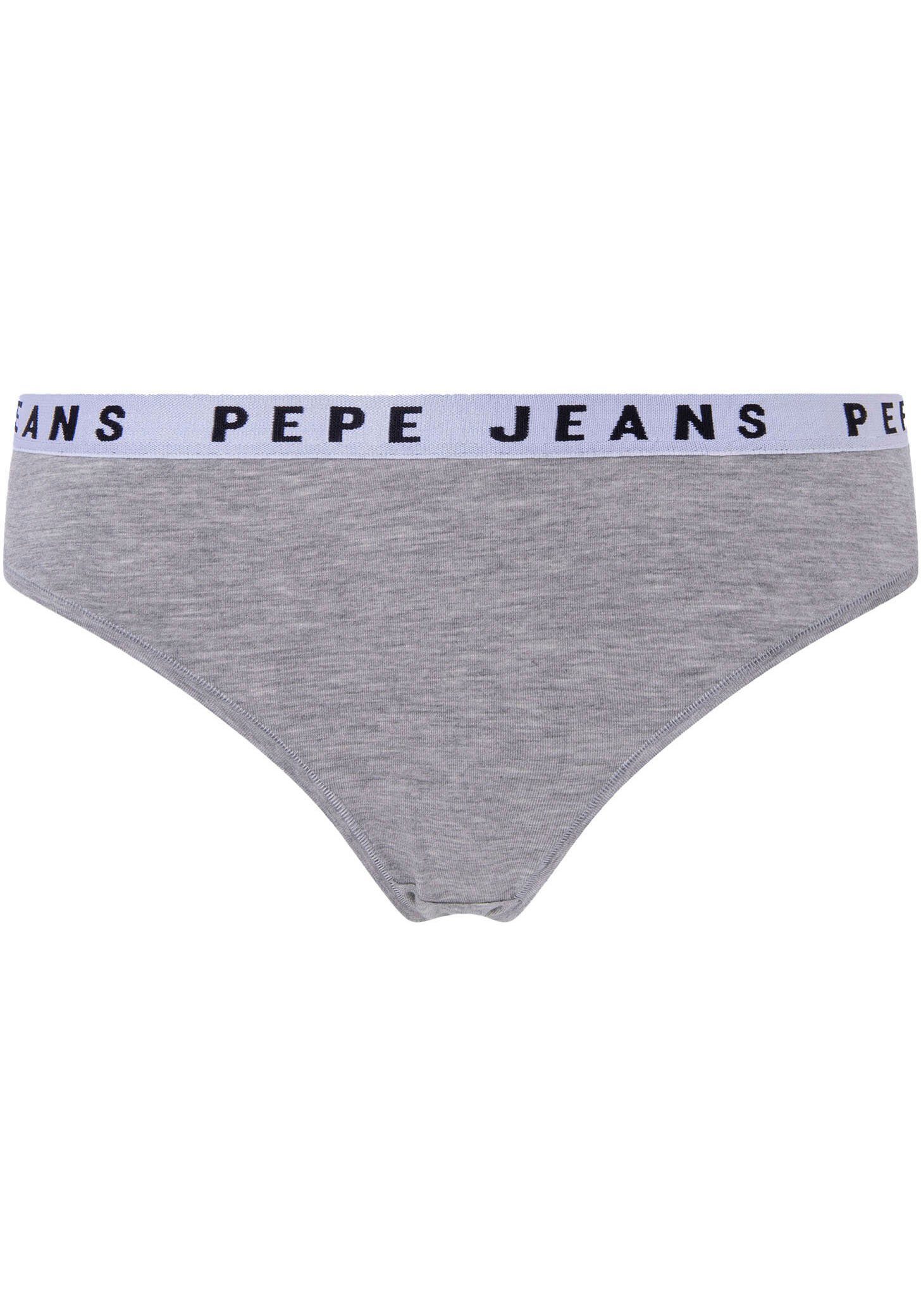 Logo Thong Pepe meliert grau String Jeans