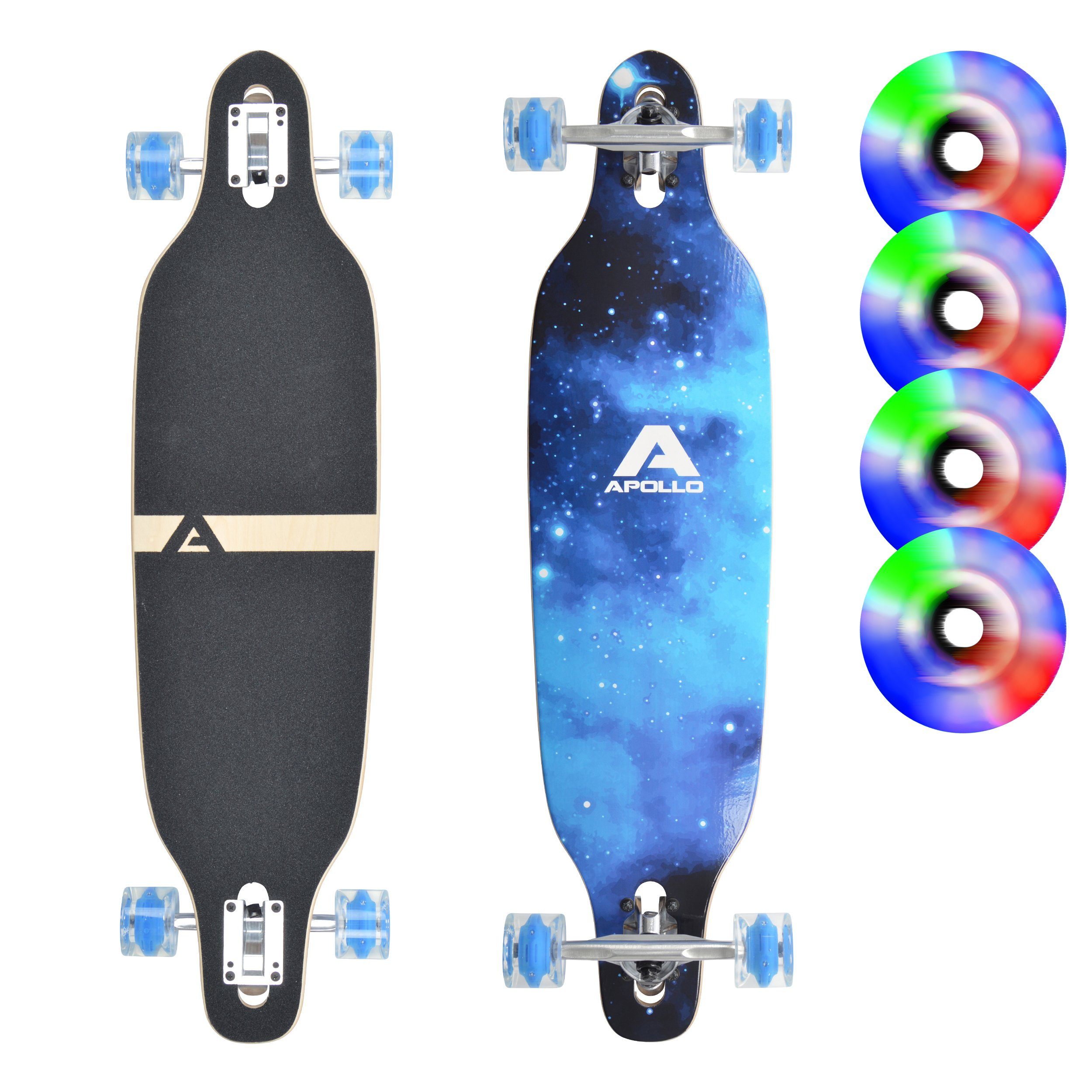 Apollo Longboard Twin Tip DT Longboard 36", gefertigt aus 8 Holzlagen in angesagtem TwinTip-Shape