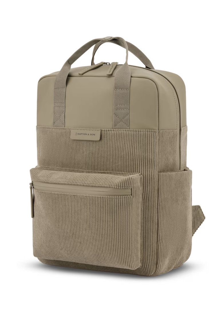Kapten & Son Rucksack Bergen Pro Cord, Laptopfach, Antidiebstahlfach, Kofferbefestigung