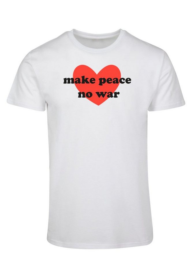 Merchcode T-Shirt Herren Peace - Red Heart White Basic T-Shirt (1-tlg)