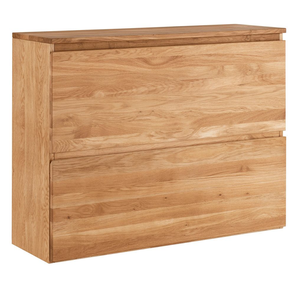 Lomadox Schuhschrank SALACH-64 Eiche massiv geölt mit 2 Klappen, hängend B/H/T: ca. 110/84/35 cm