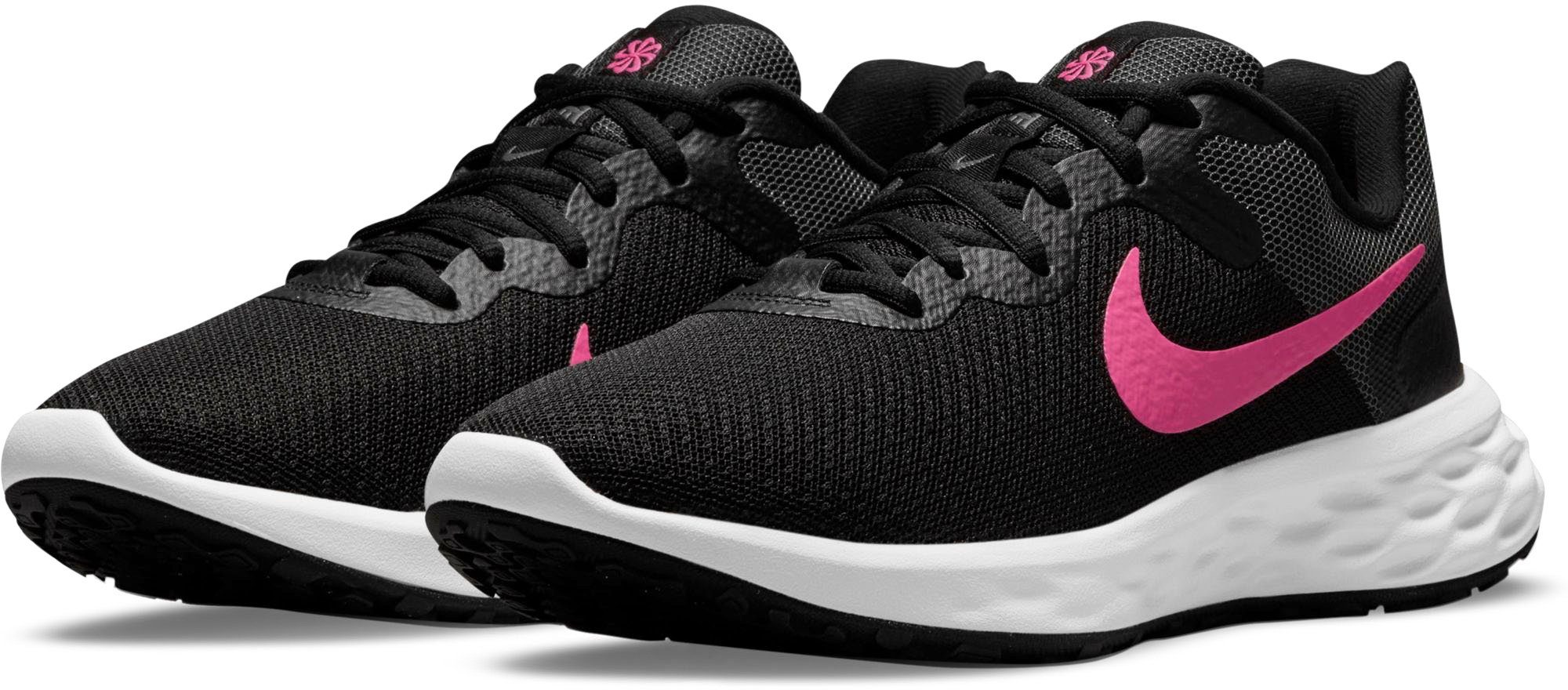 Nike REVOLUTION 6 NEXT NATURE Laufschuh schwarz-neonrot