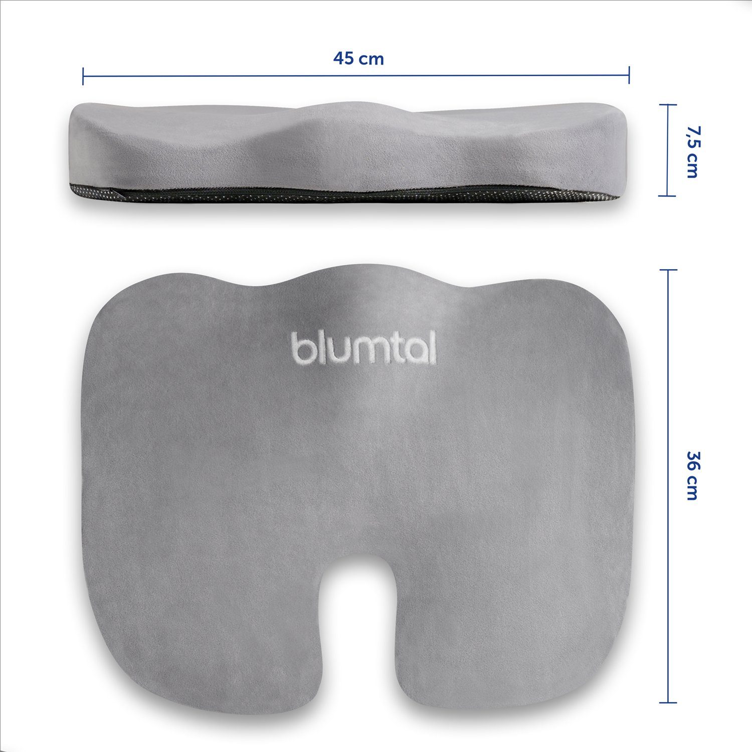 Blumtal Sitzkissen Ergonomisches Sitzkissen - in 3 Härtegraden, ideales Sitzkissen für das Auto und Büro, Inklusive E-Book – Bild 5 von 5