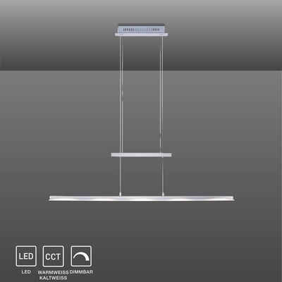 SellTec LED Pendelleuchte LED Pendelleuchte LINEAR 100cm, Farbtemperatursteuerung warmweiß bis kaltweiß (CCT),dimmbar und schaltbar über Sensordimmer, Memory-Funktion, 5x LED-Board/ 4 Watt, 2700-3800-5000 Kelvin, höhenverstellbar, CCT-Steuerung, dimmbar, warmweiß