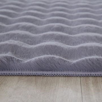 Teppich Unicolor - Einfarbig, SIMPEX24, Läufer, Höhe: 25 mm, Teppich Wohnzimmer Soft Einfarbig 3D Optik flauschig Plüsch Teppich
