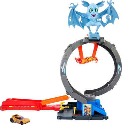 Hot Wheels Autorennbahn Spielzeugauto Trackset, Angriff der Fledermaus, mit anpassbarem Looping, inkl. 1 Spielzeugauto